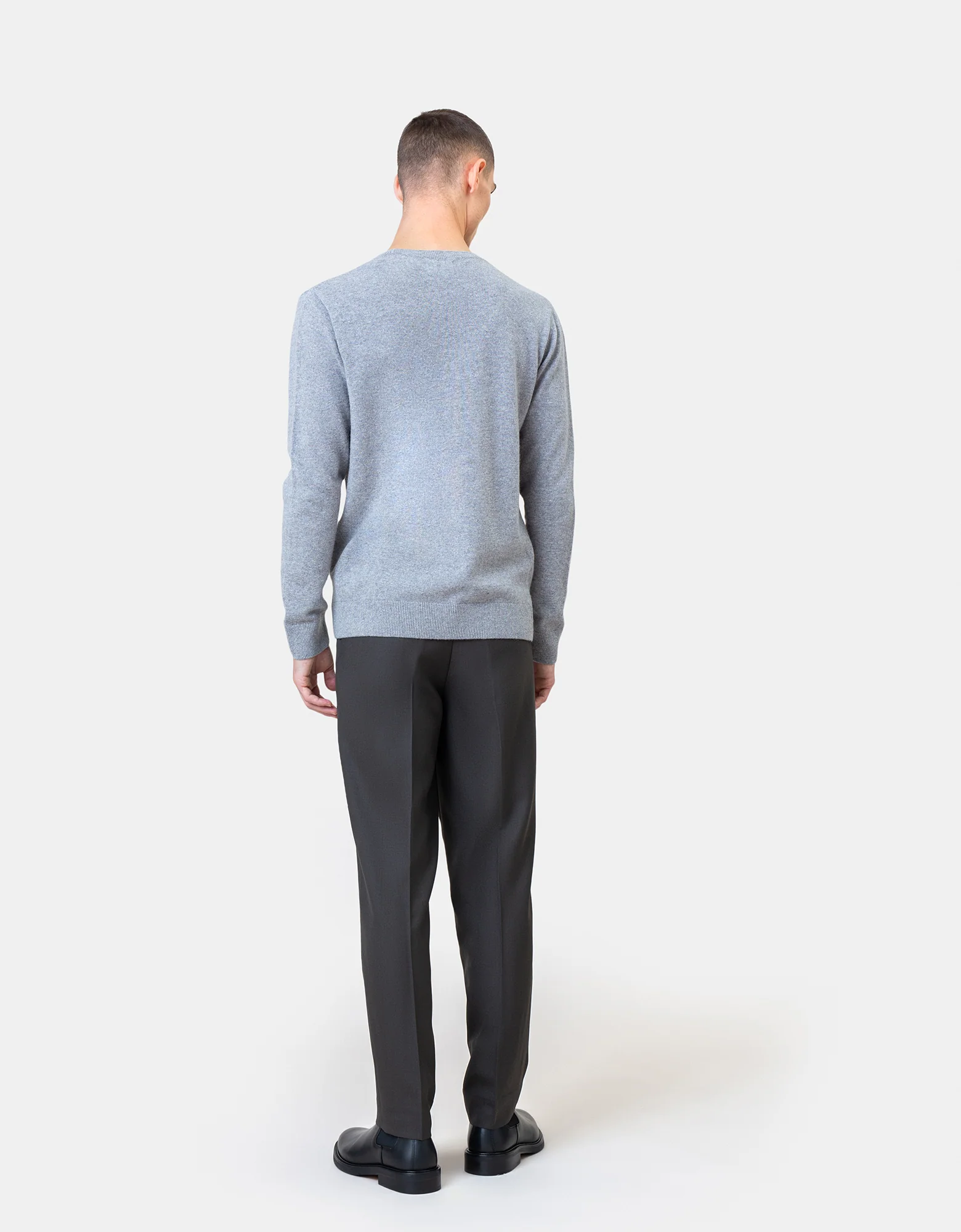 Light Merino Wool Crew - Emerald Green - Image 4