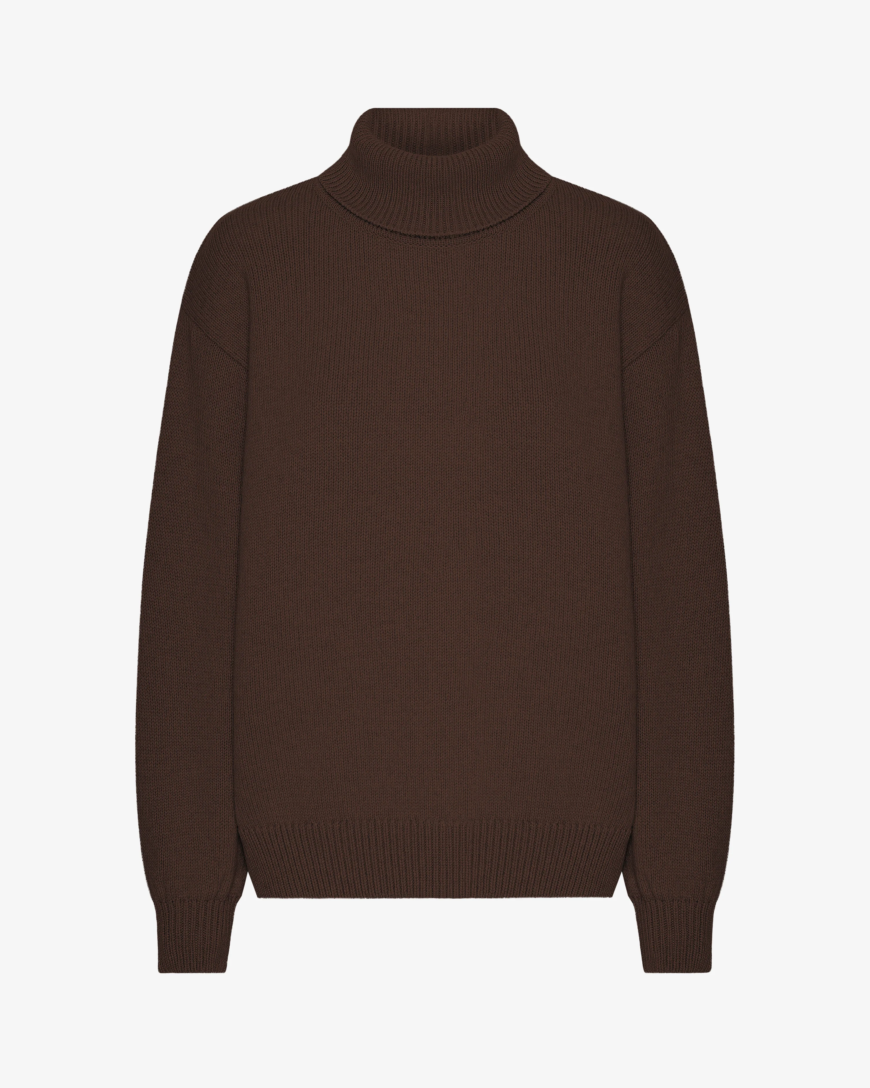 Merino Wool Turtleneck - Coffee Brown