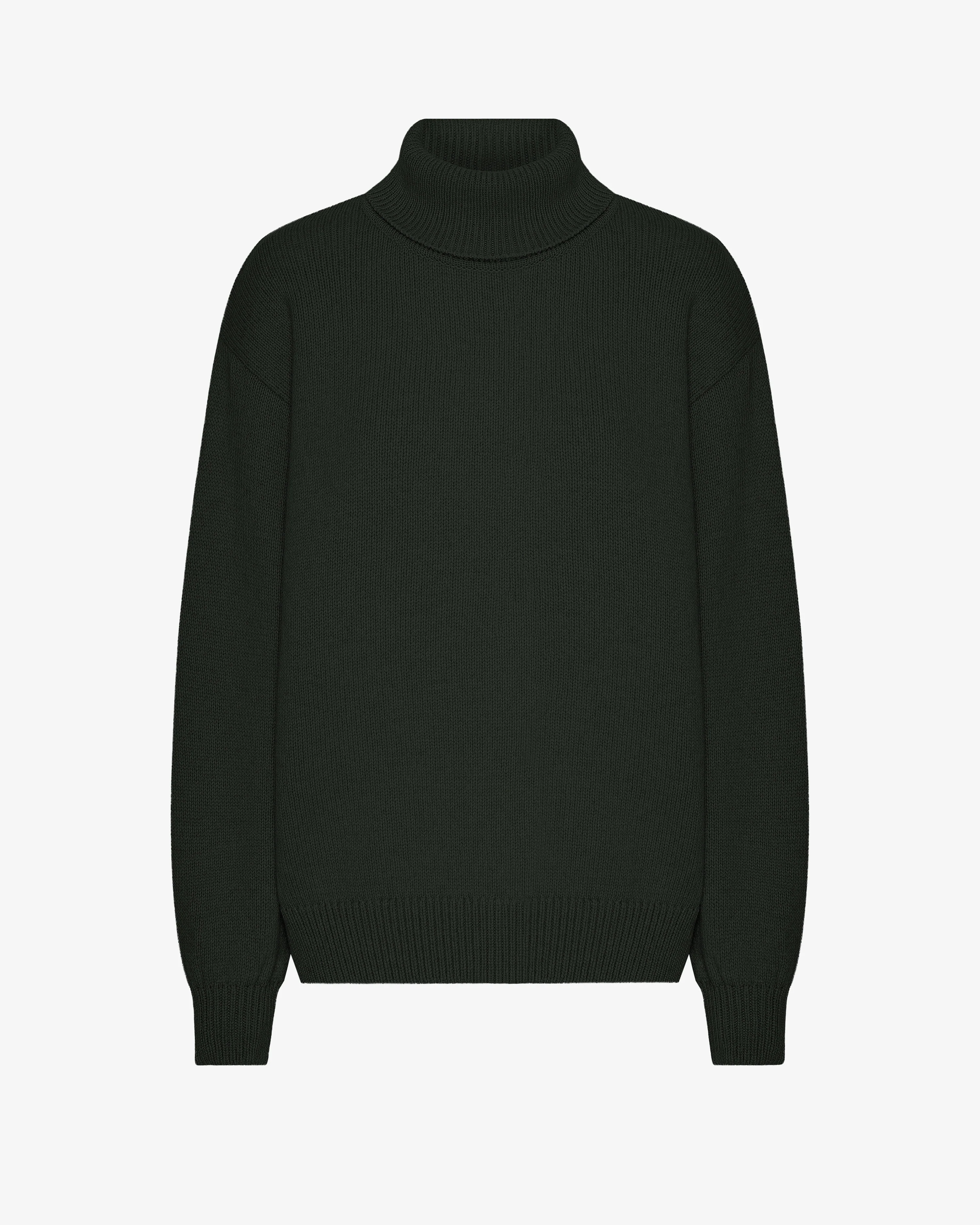 Merino Wool Turtleneck - Hunter Green