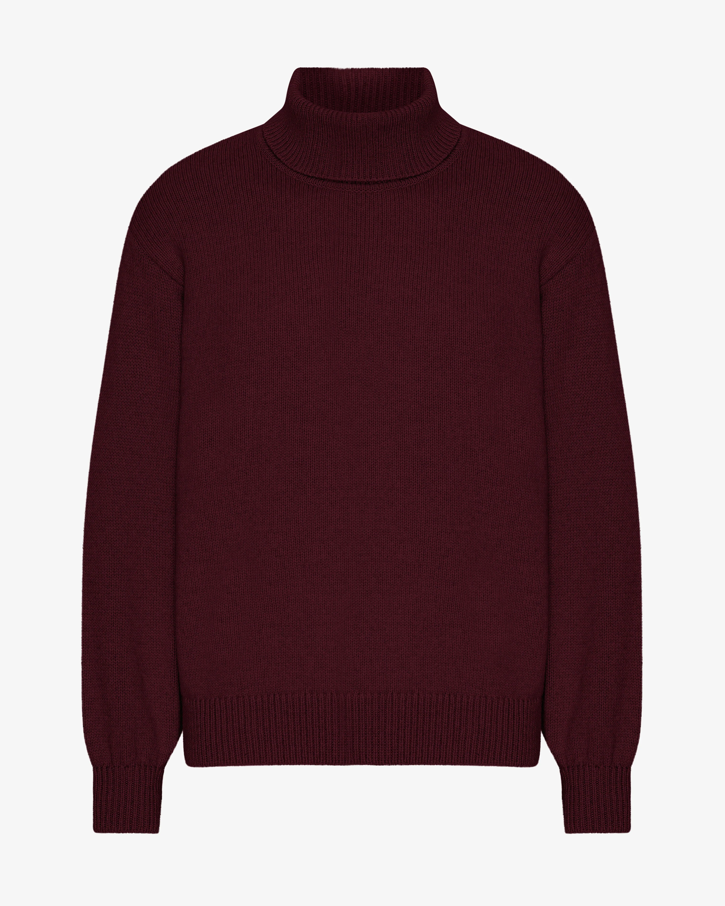 Merino Wool Turtleneck - Oxblood Red