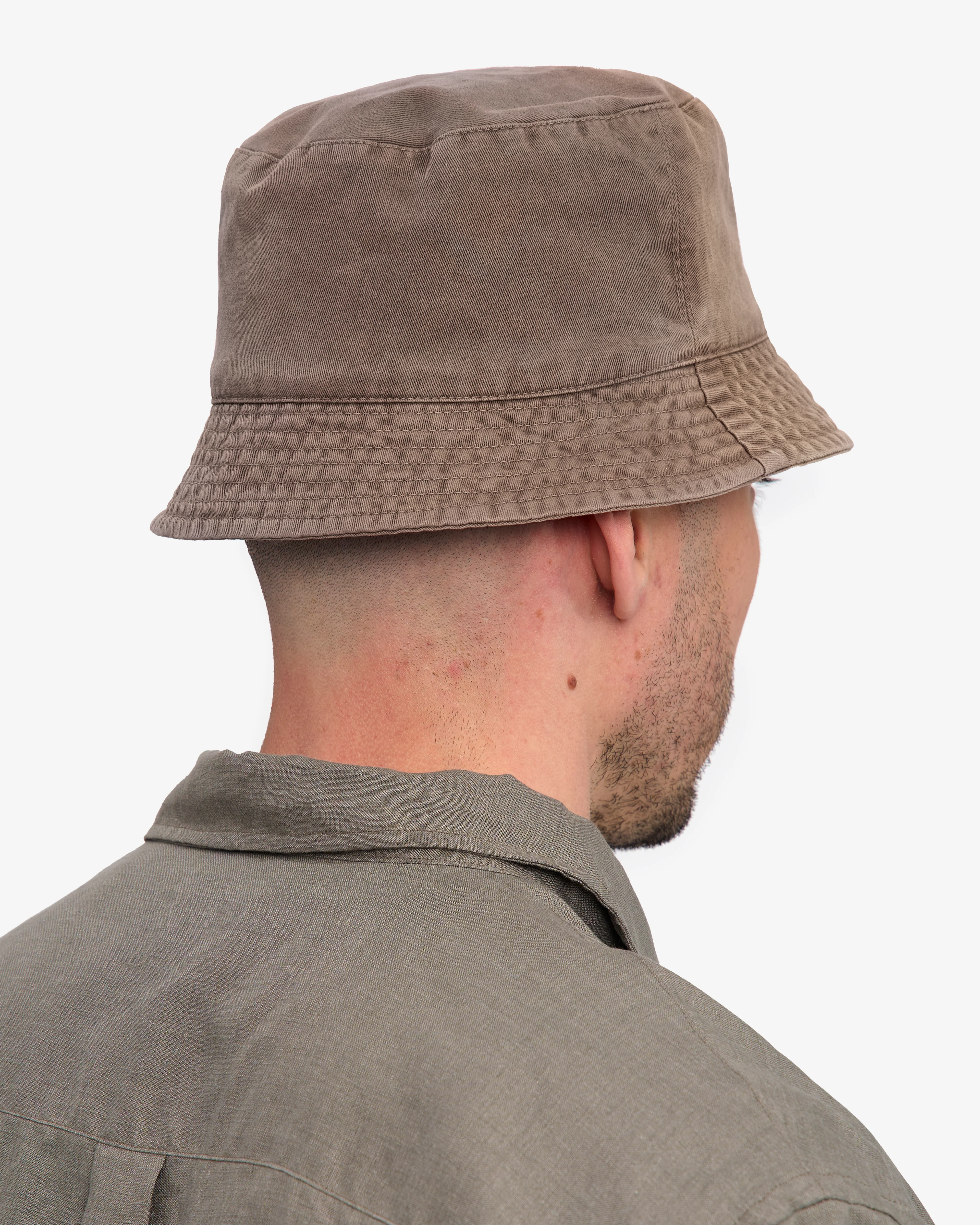 Organic Cotton Bucket Hat - Faded Khaki - Image 3