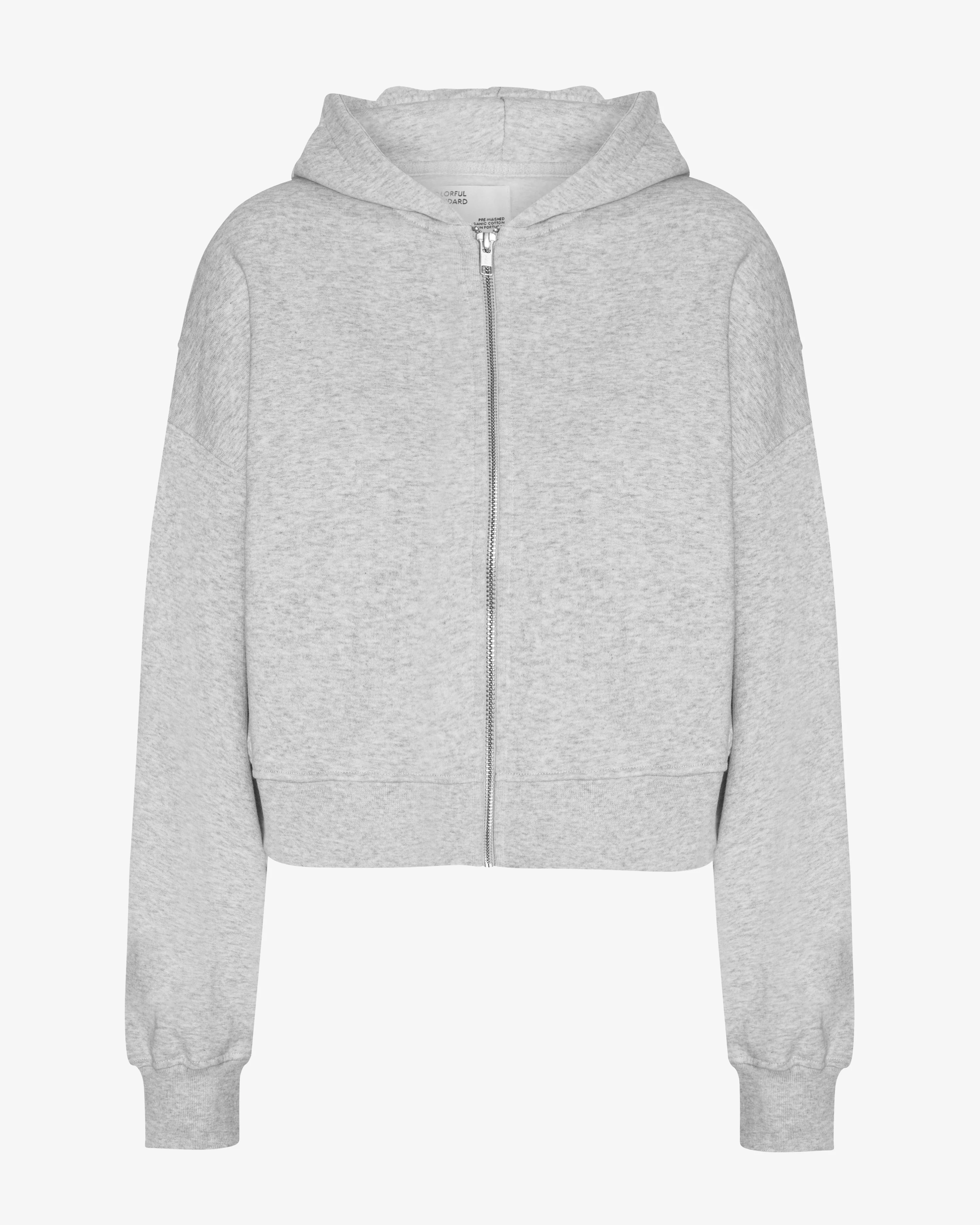 Organic Crop Zip Hood - Snow Melange