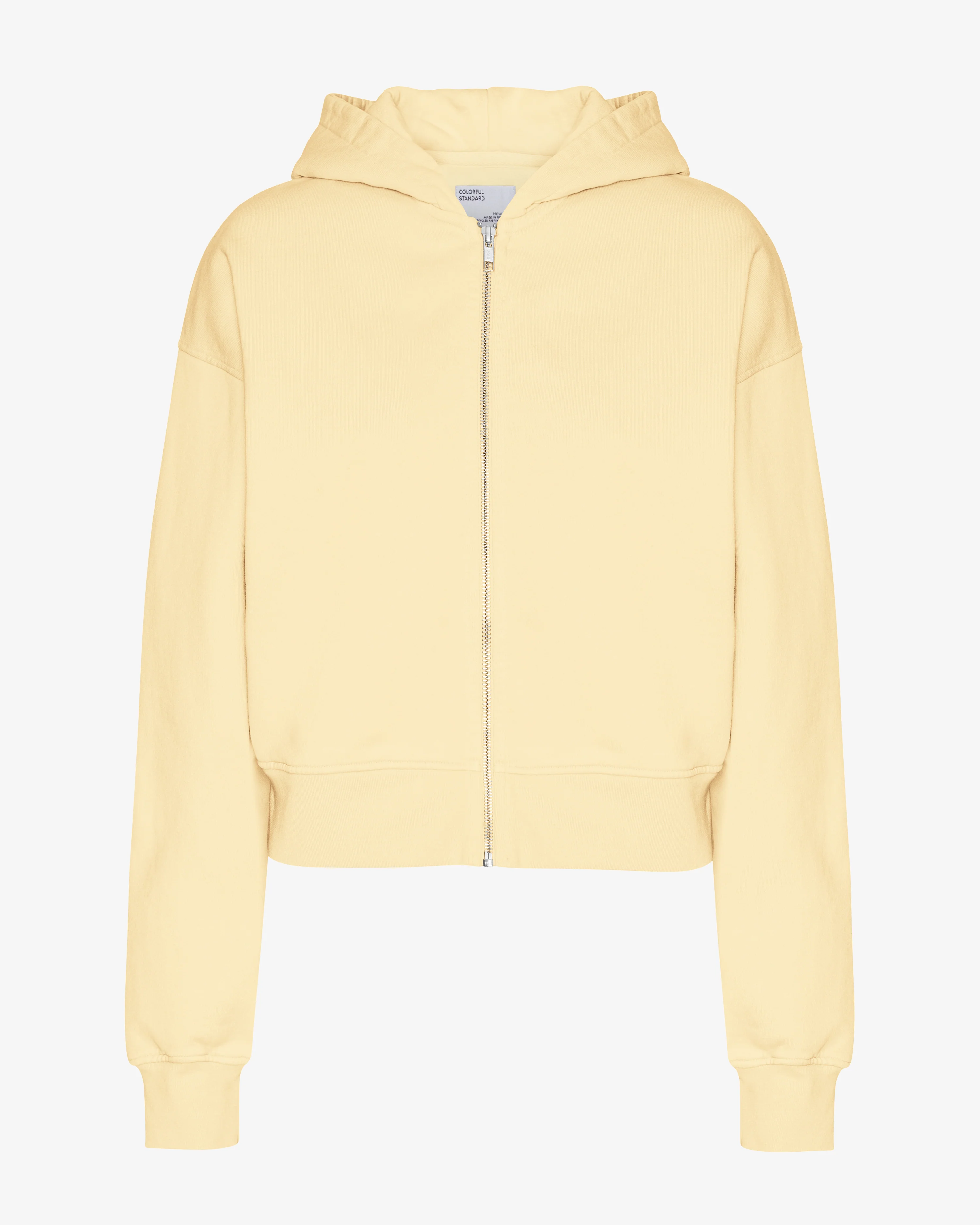 Organic Crop Zip Hood - Soft Yellow