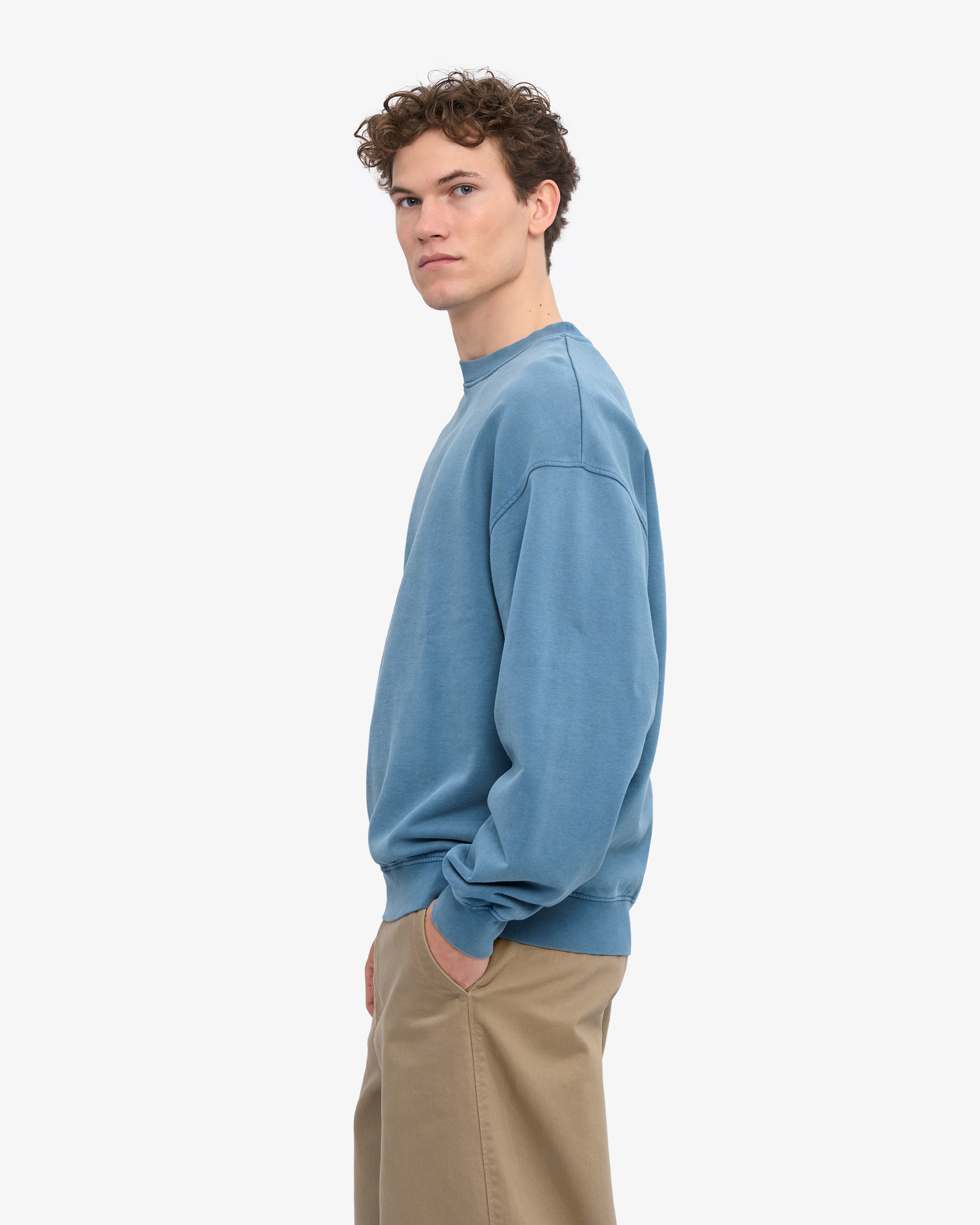 Organic Oversized Crew - Faded Indigo - Image 3