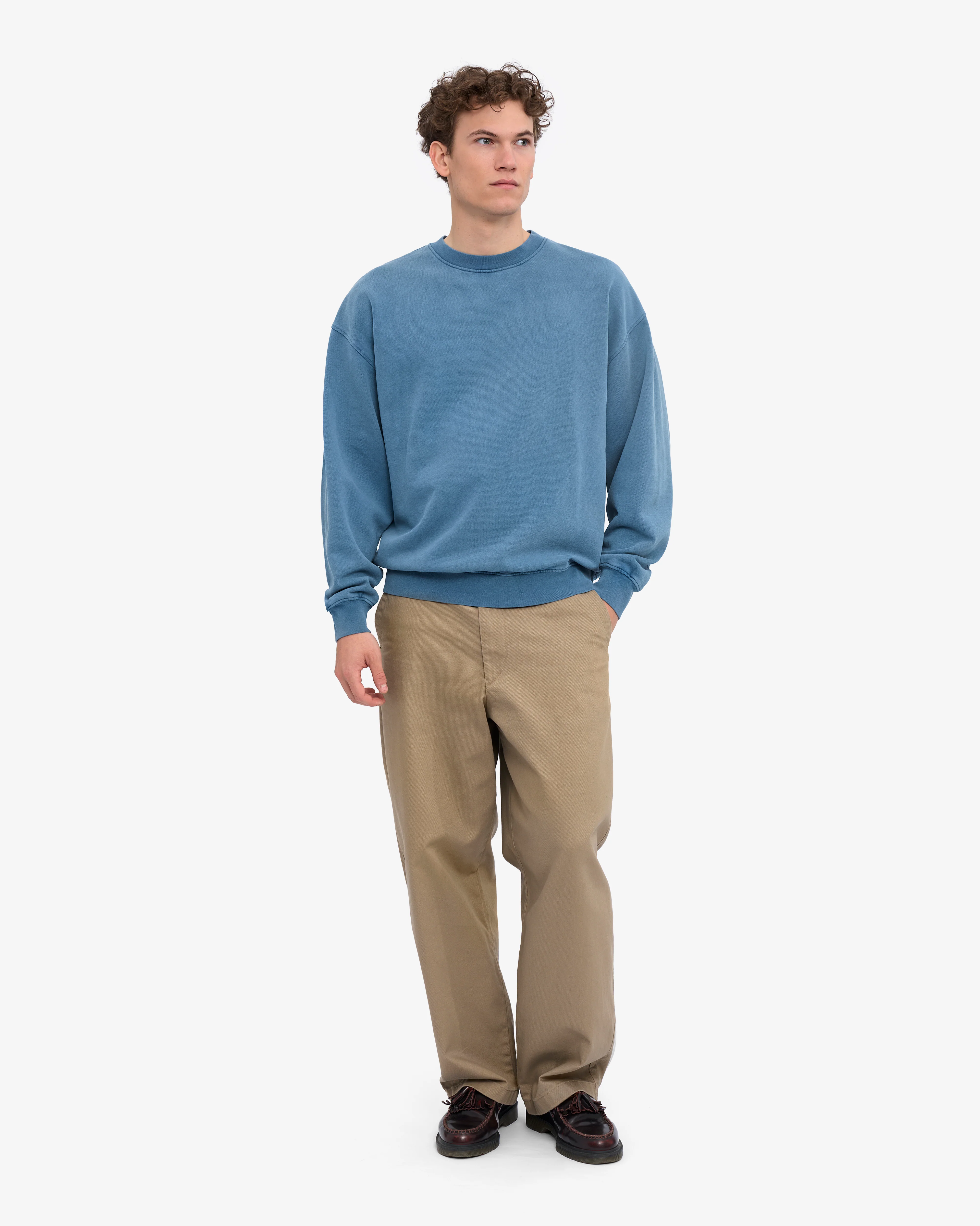 Organic Oversized Crew - Faded Indigo - Image 5