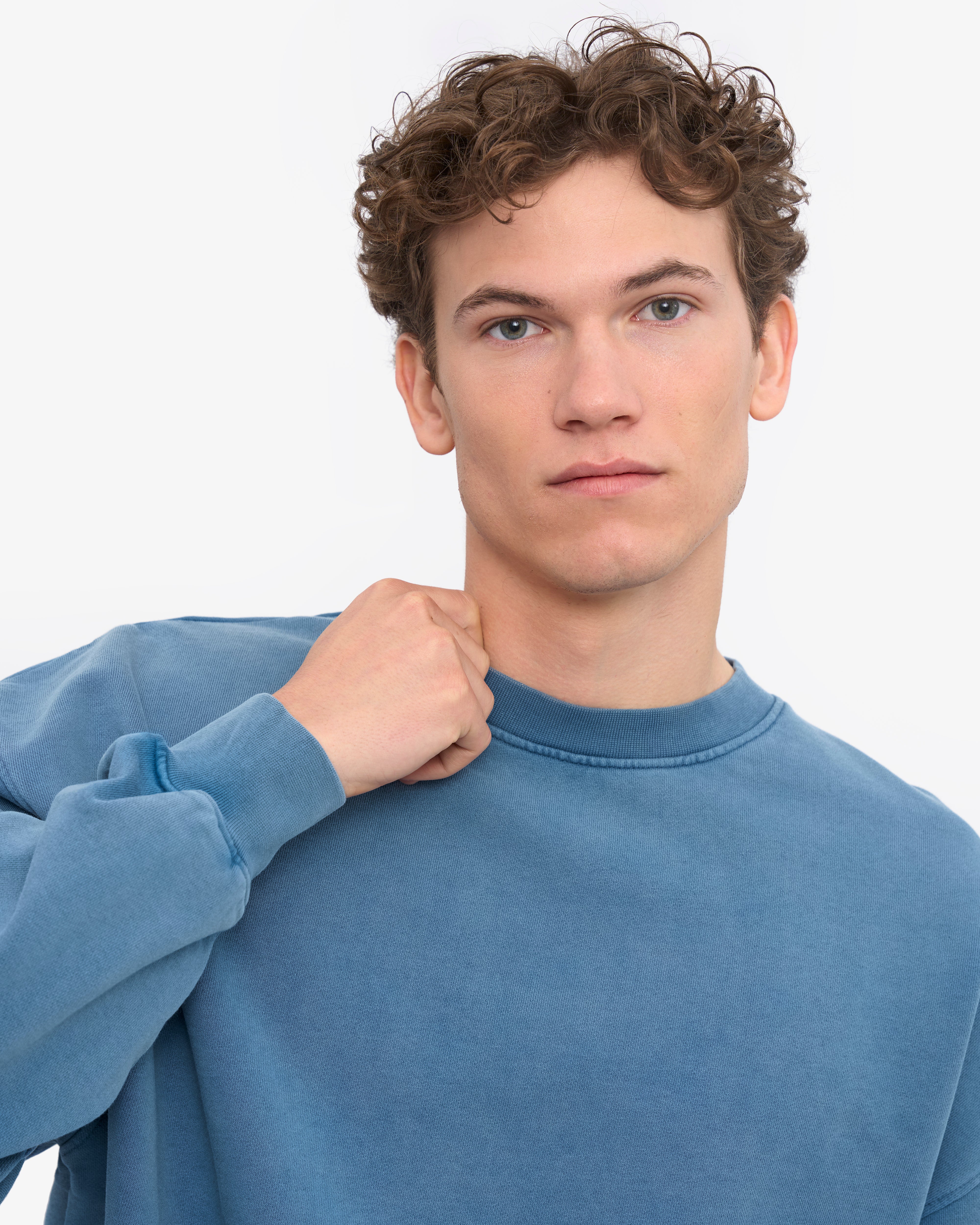 Organic Oversized Crew - Faded Indigo - Image 6