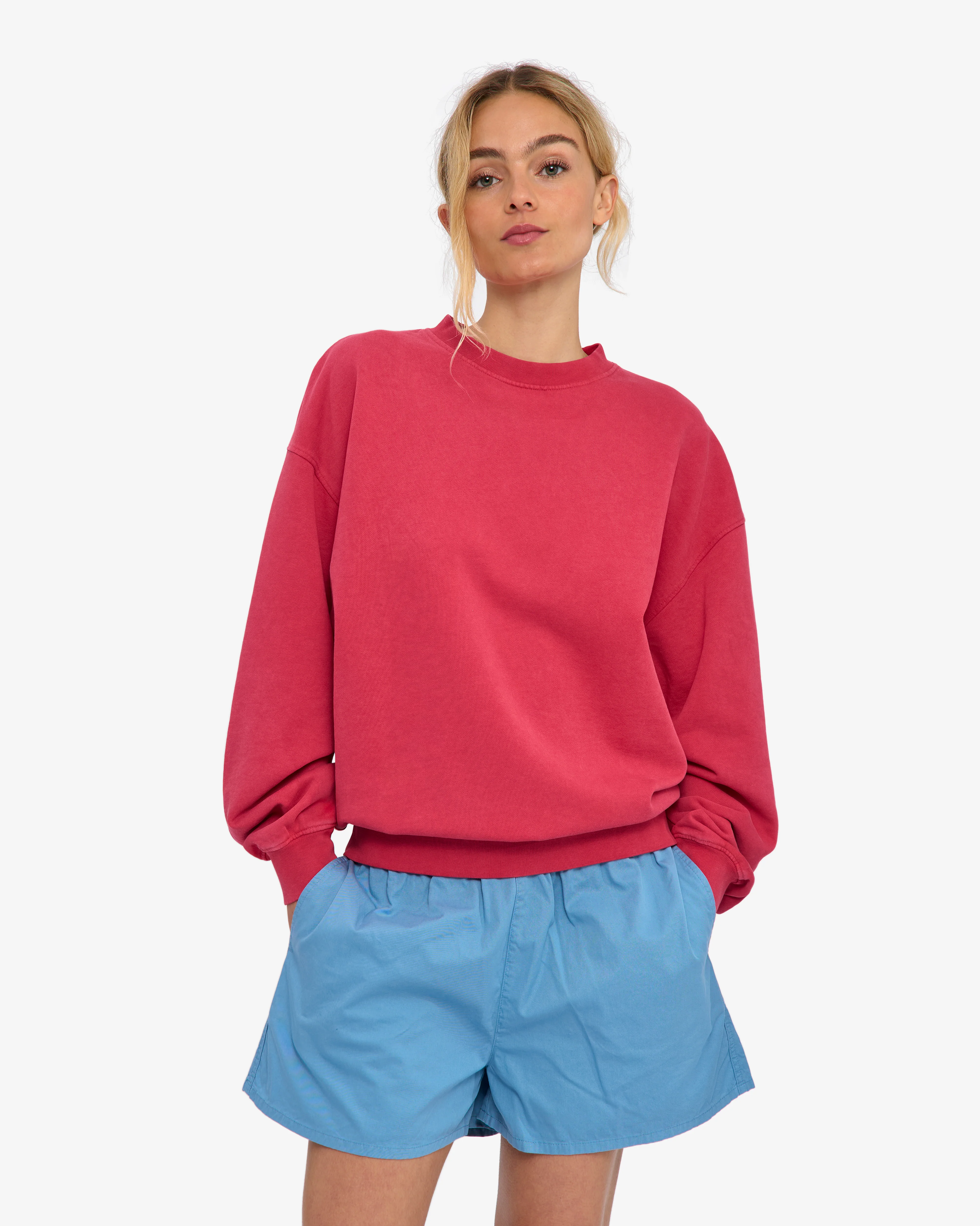 Organic Oversized Crew - Faded Red - Image 2