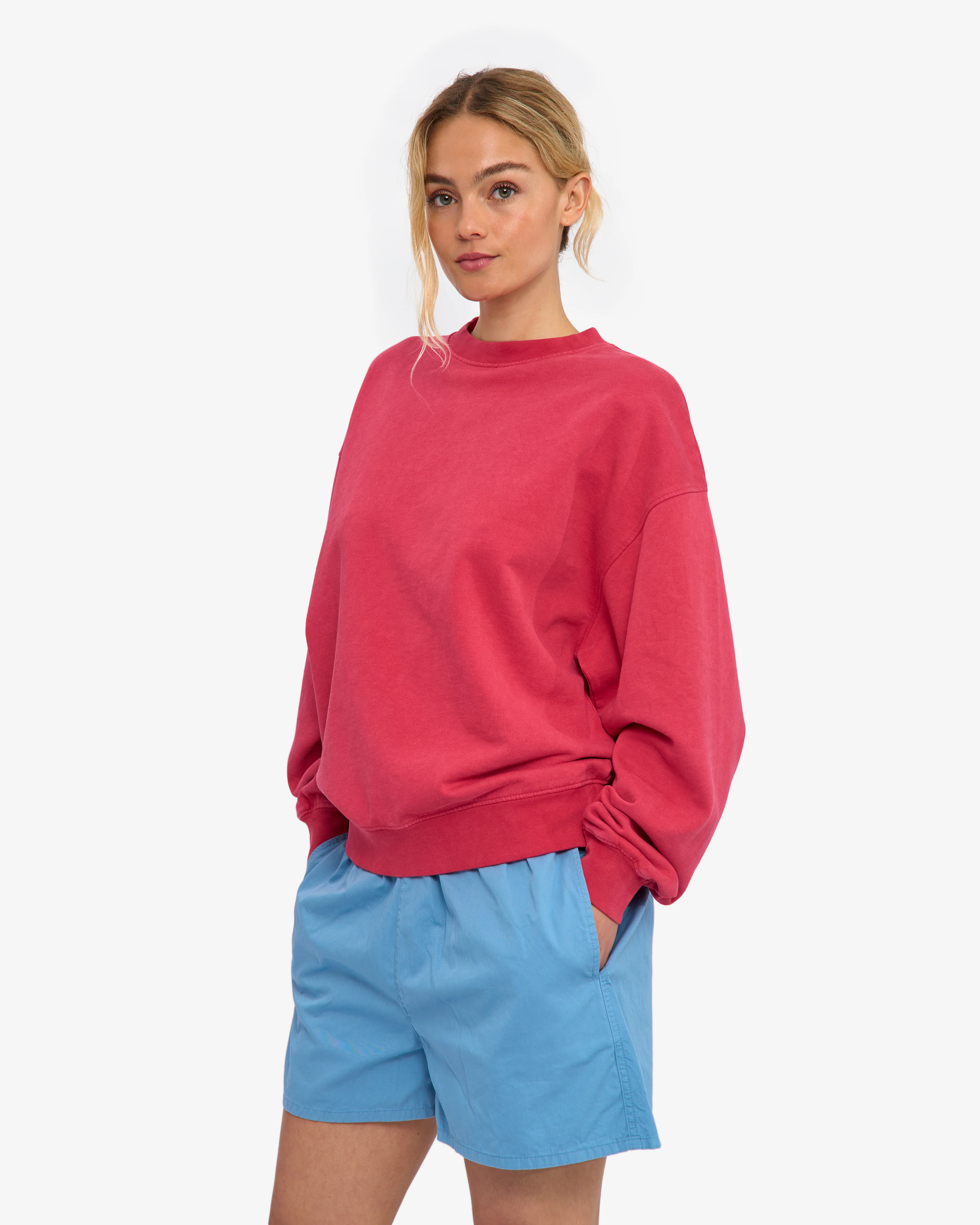 Organic Oversized Crew - Faded Red - Image 3
