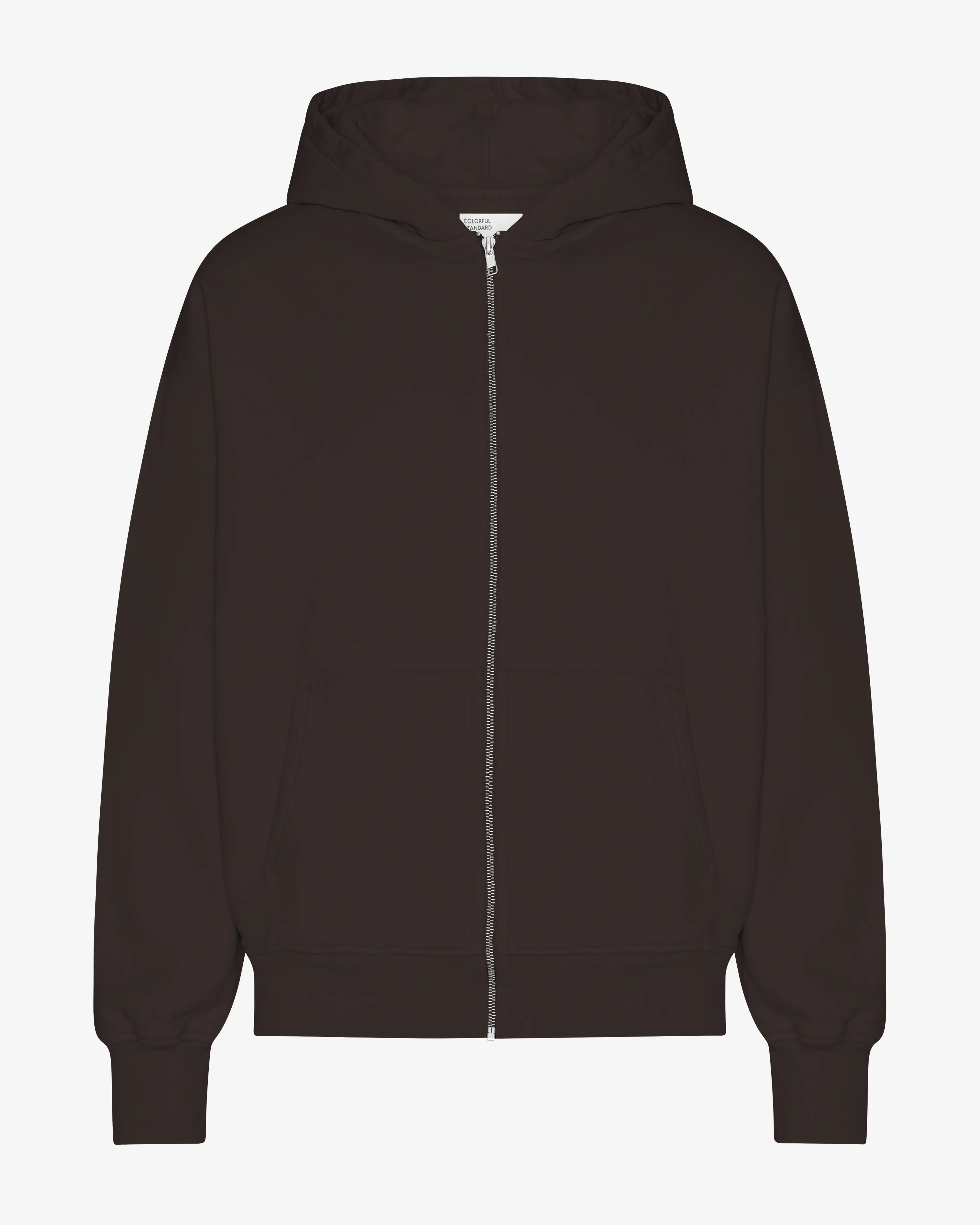Organic Oversized Zip Hood - Coffee Brown