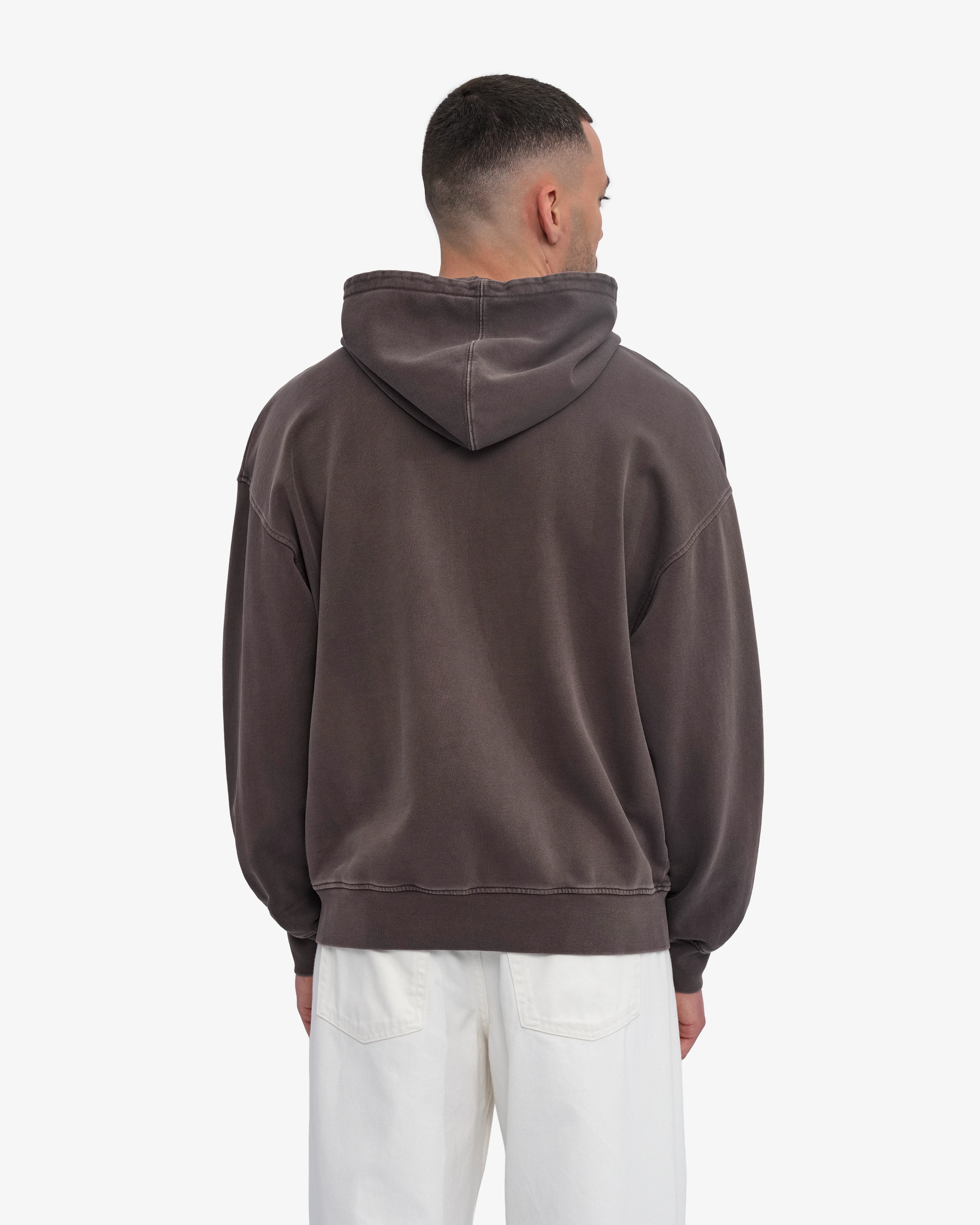Organic Oversized Zip Hood - Faded Mud - Image 4
