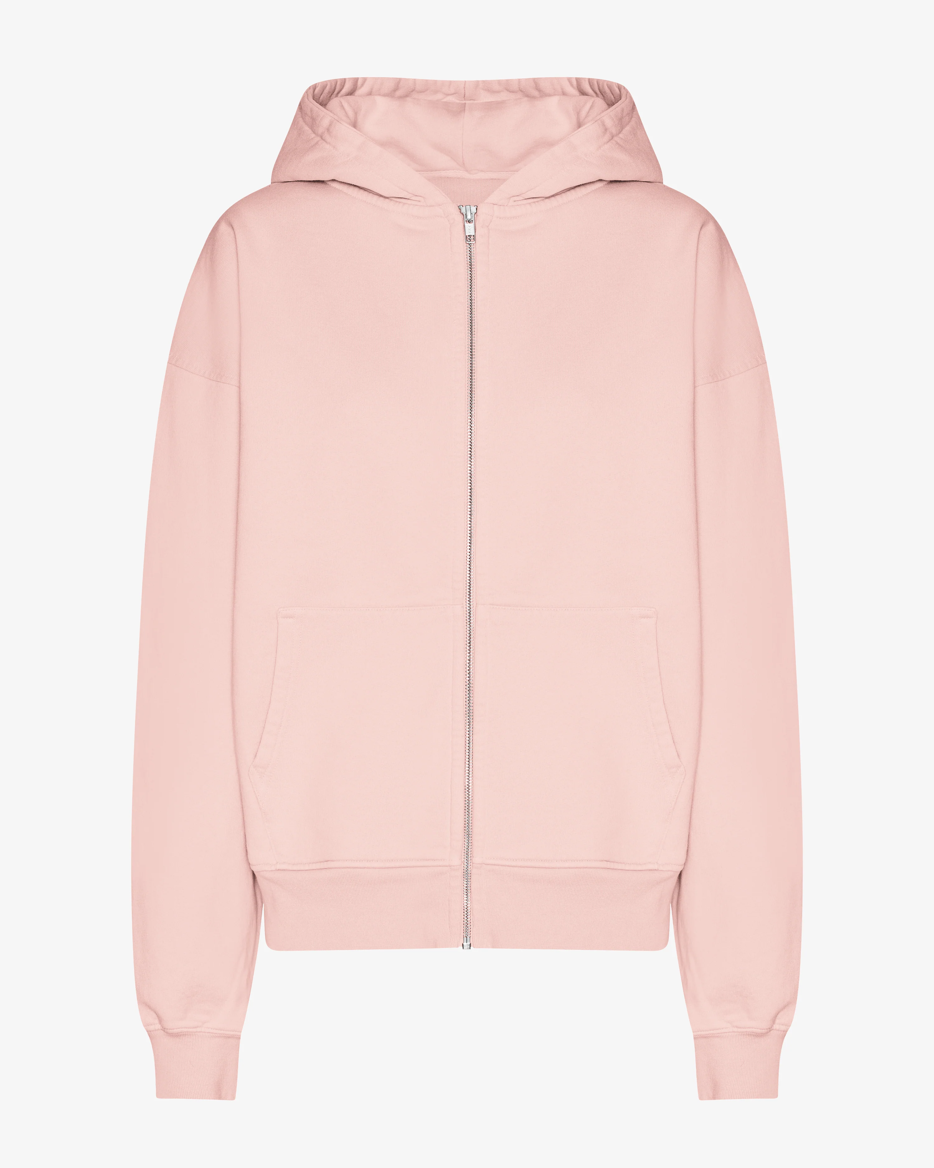 Organic Oversized Zip Hood - Faded Pink
