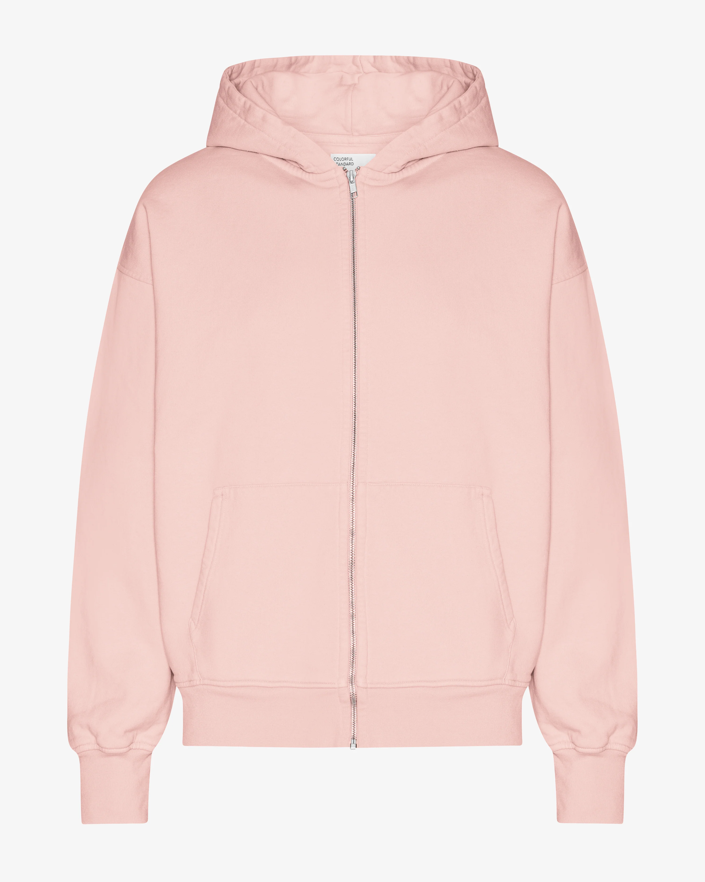 Organic Oversized Zip Hood - Faded Pink