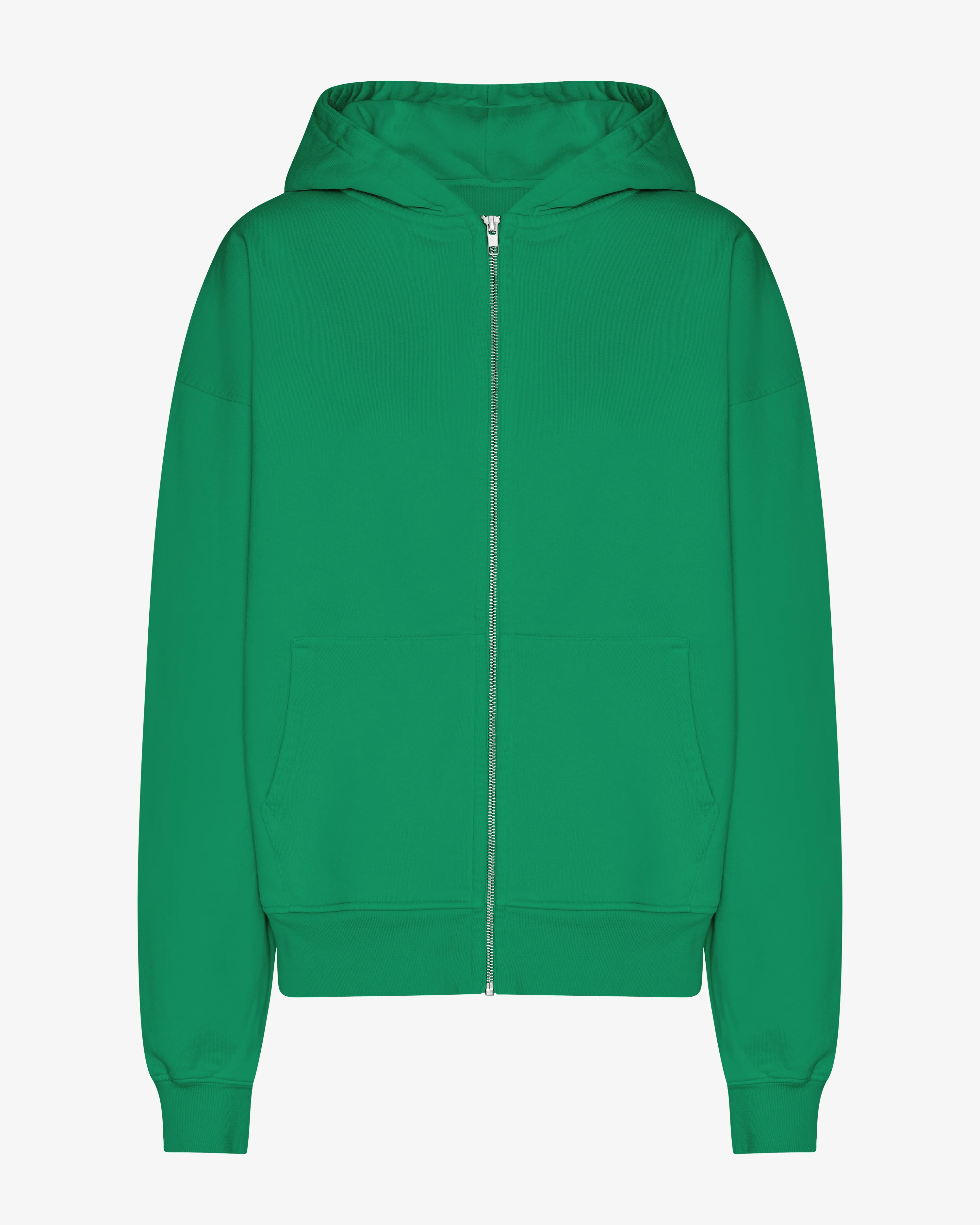 Organic Oversized Zip Hood - Kelly Green