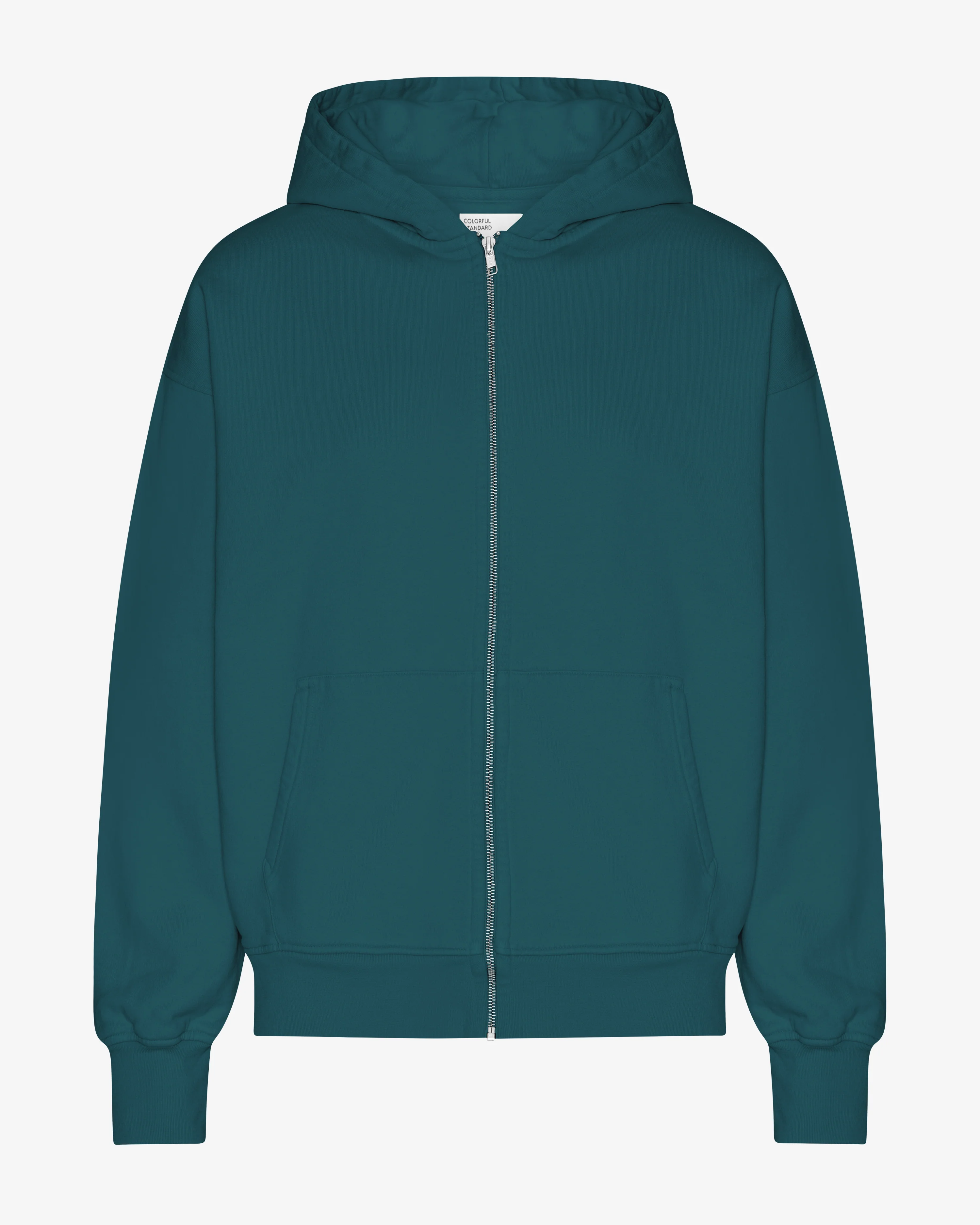 Organic Oversized Zip Hood - Ocean Green