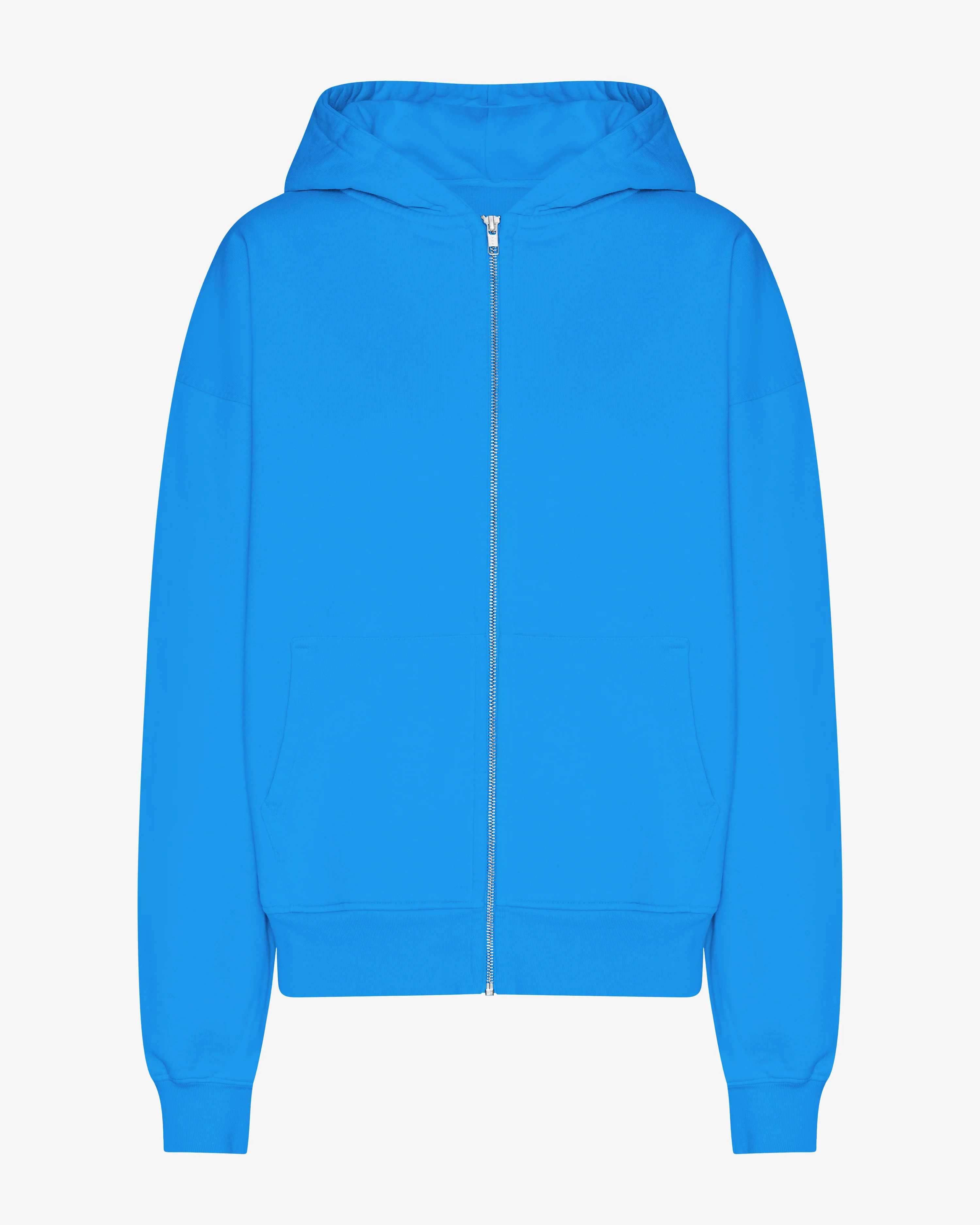 Organic Oversized Zip Hood - Pacific Blue