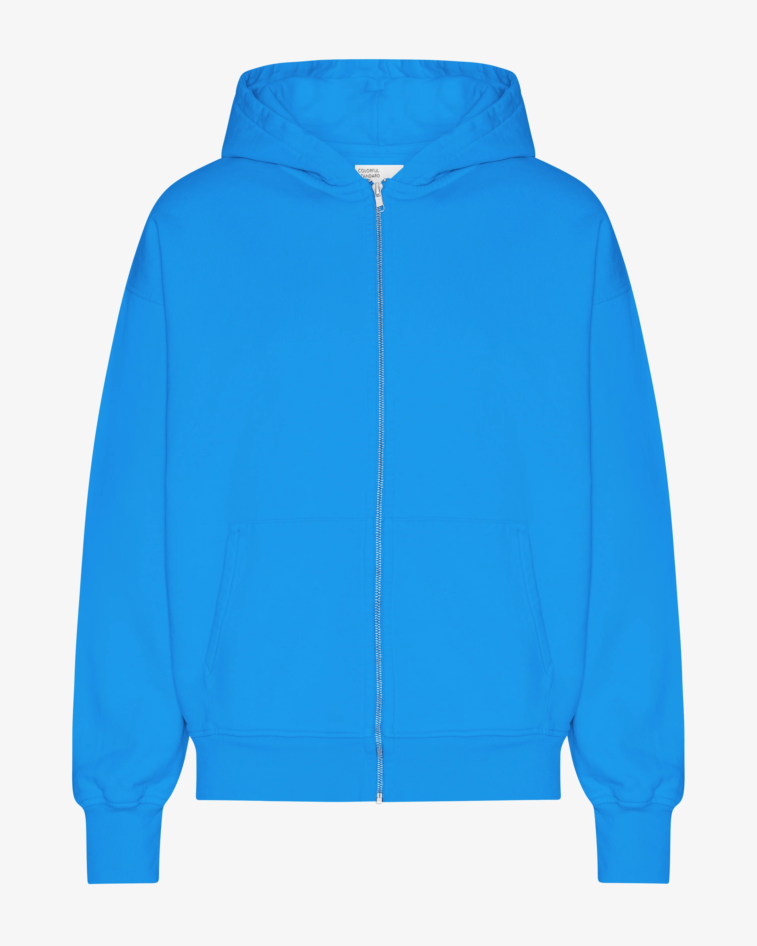 Organic Oversized Zip Hood - Pacific Blue