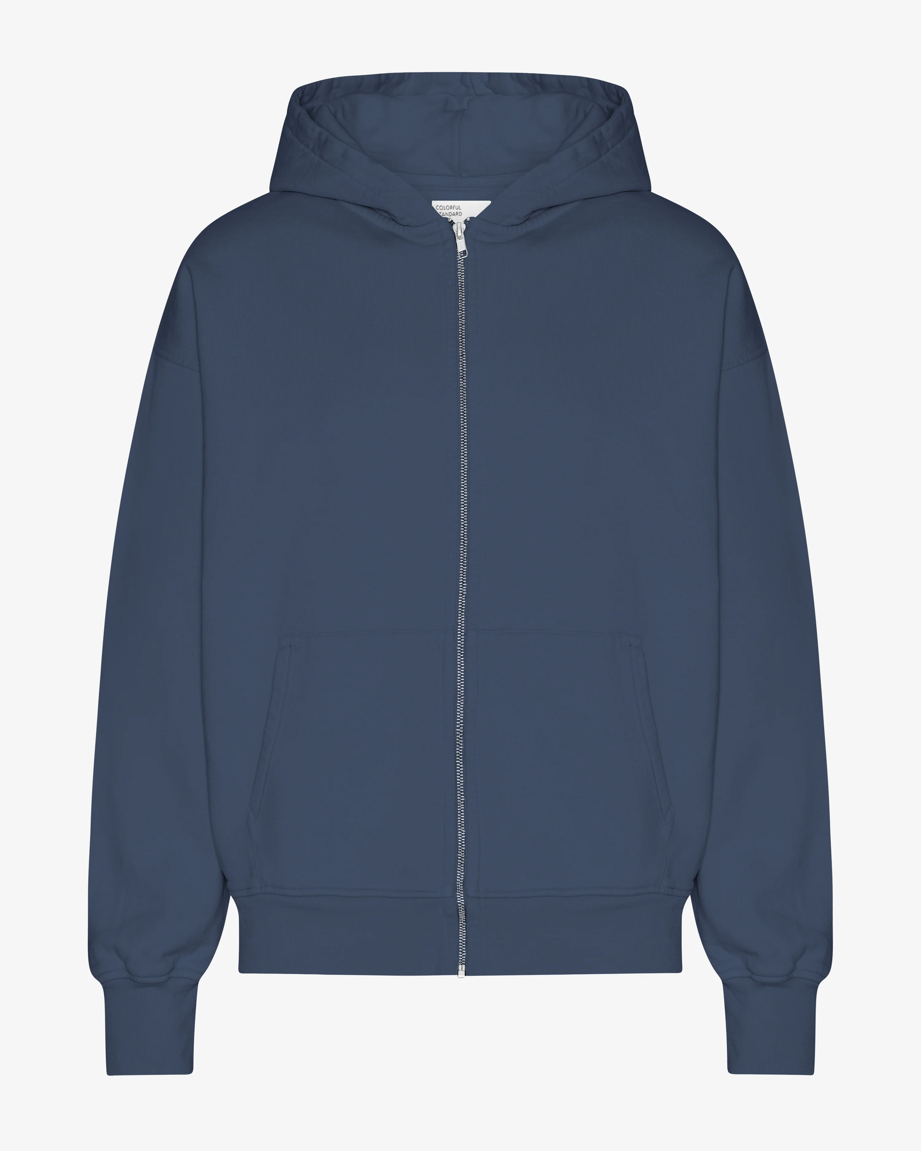 Organic Oversized Zip Hood - Petrol Blue