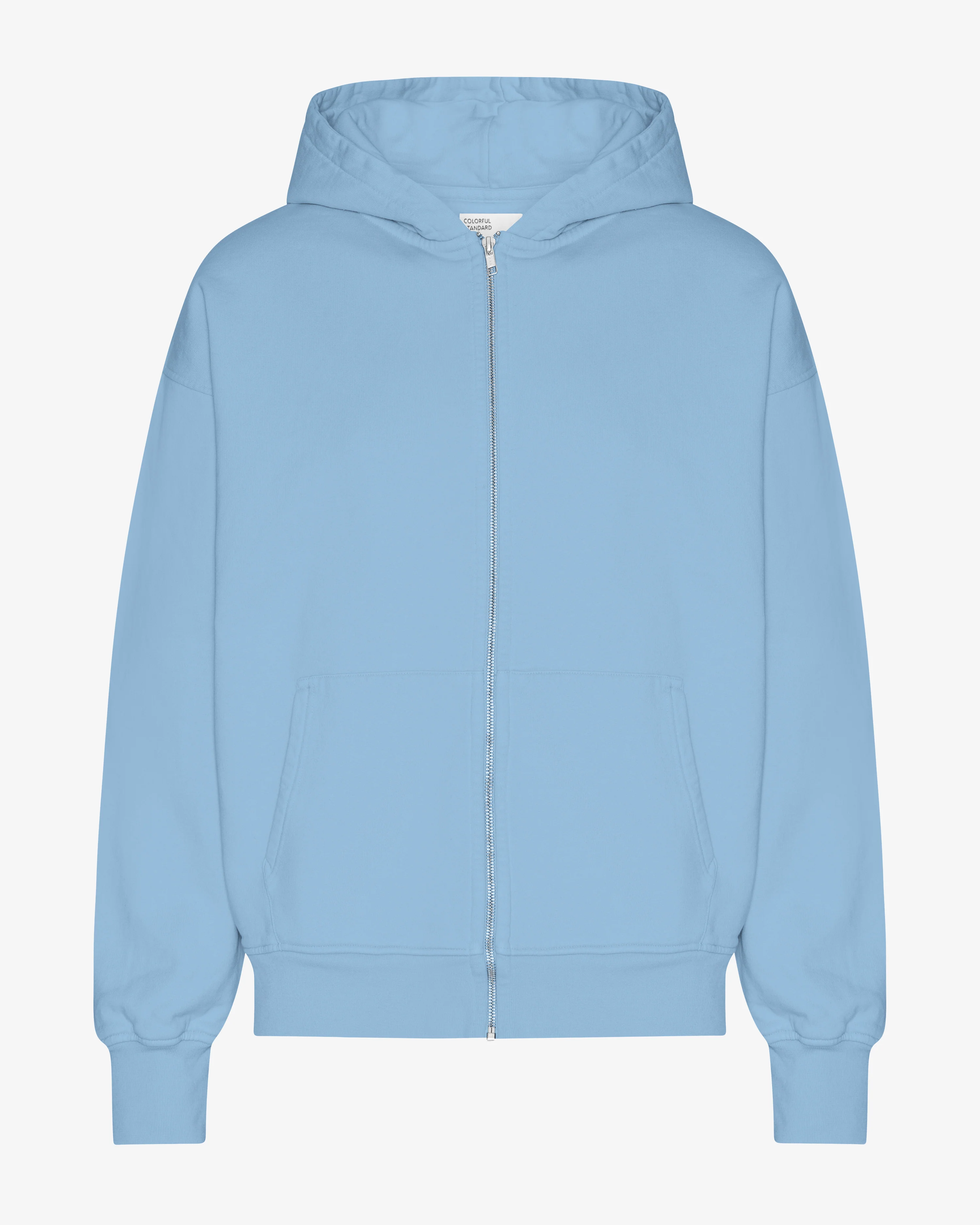 Organic Oversized Zip Hood - Seaside Blue