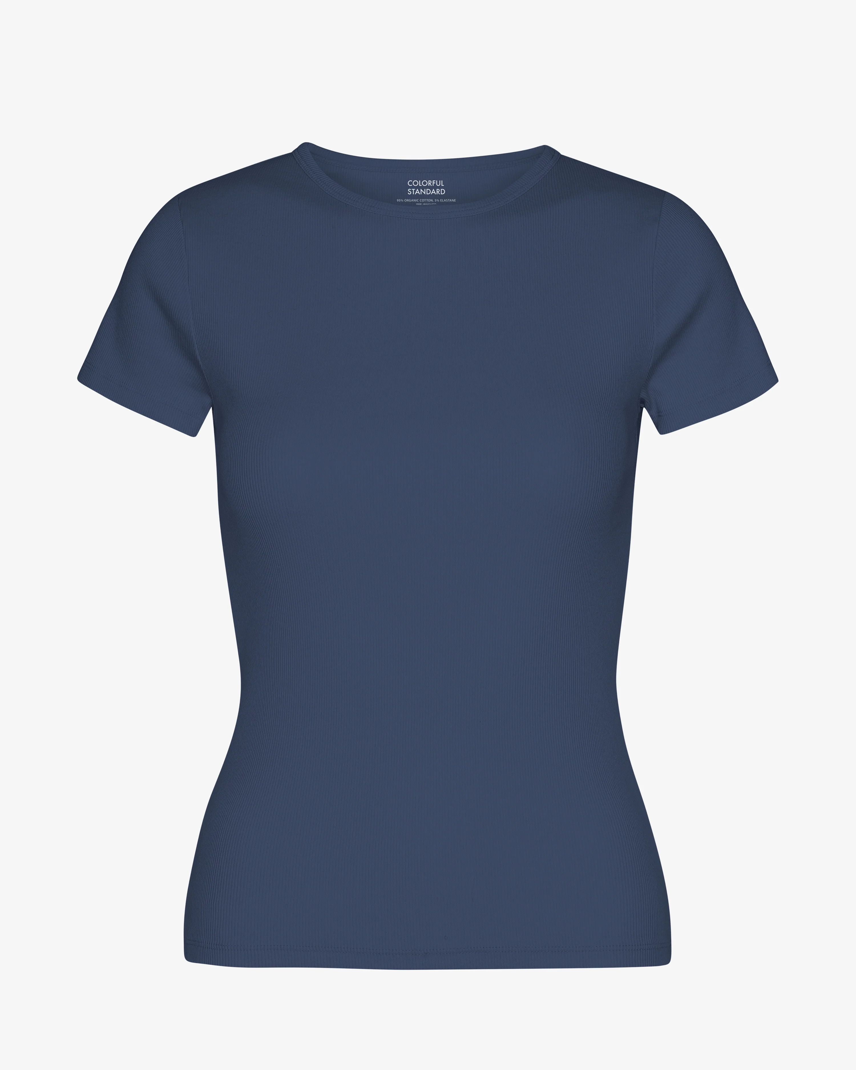 Organic Rib T-Shirt - Petrol Blue