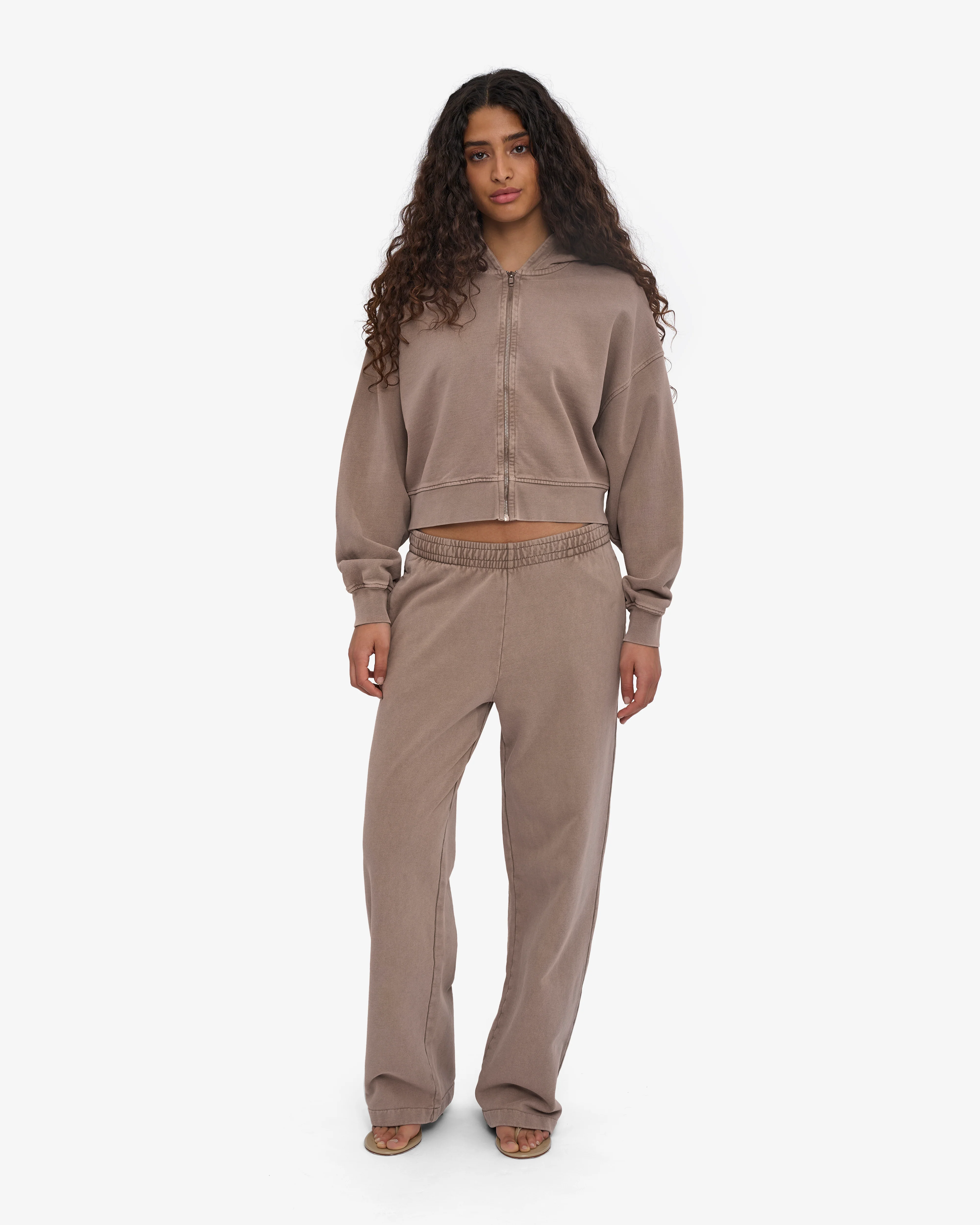 Organic Straight Leg Sweatpants - Faded Khaki - Image 4