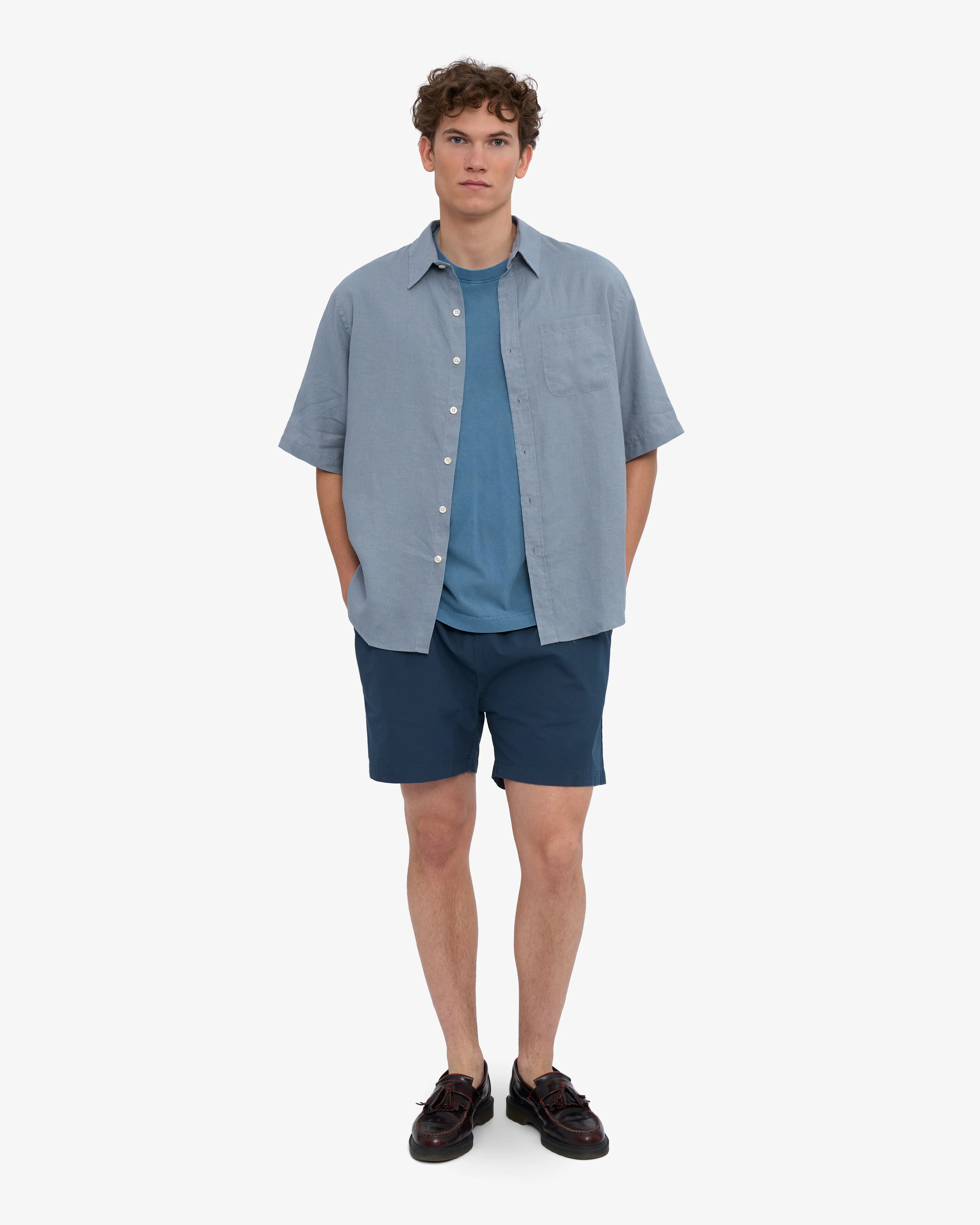 Organic Twill Shorts - Petrol Blue - Image 5