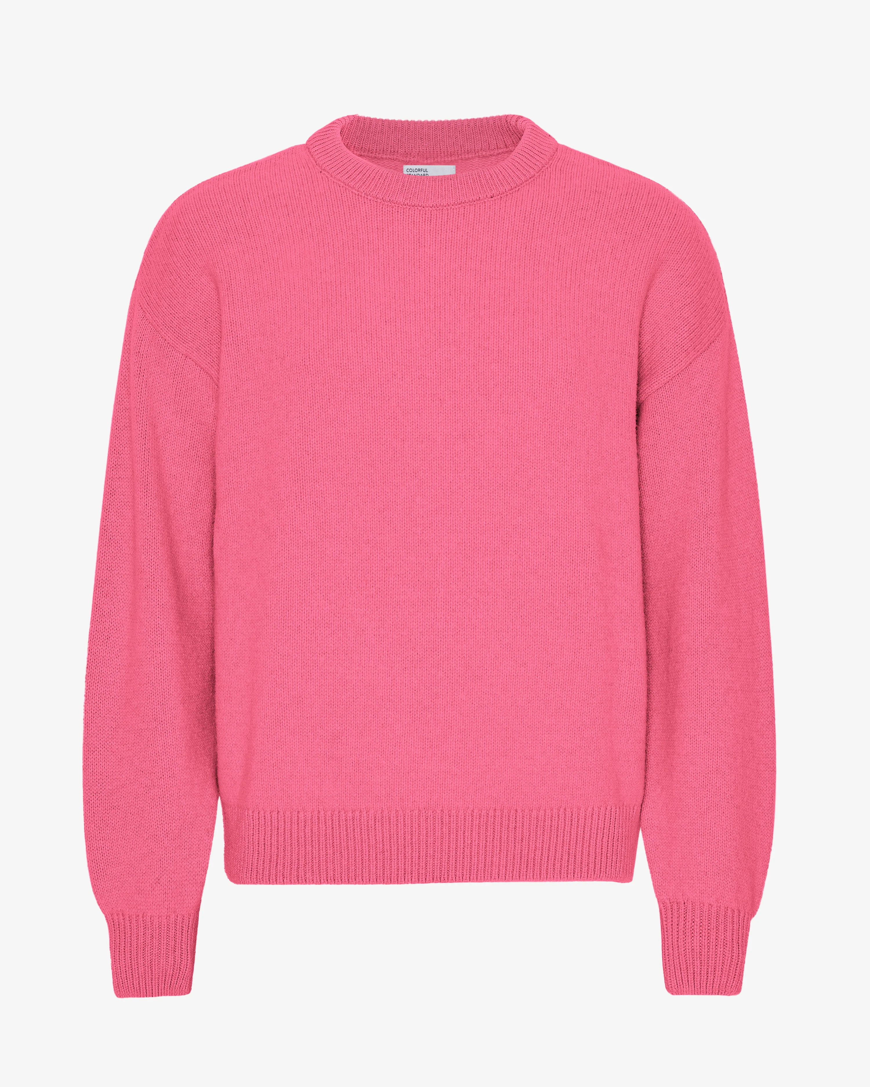 Oversized Merino Wool Crew - Bubblegum Pink