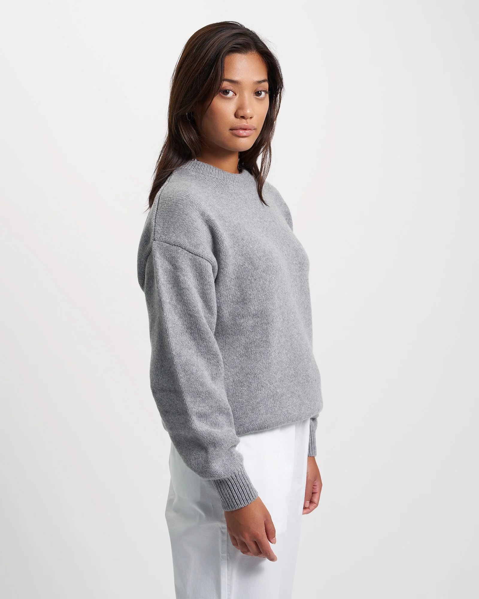 Oversized Merino Wool Crew - Scarlet Red - Image 3
