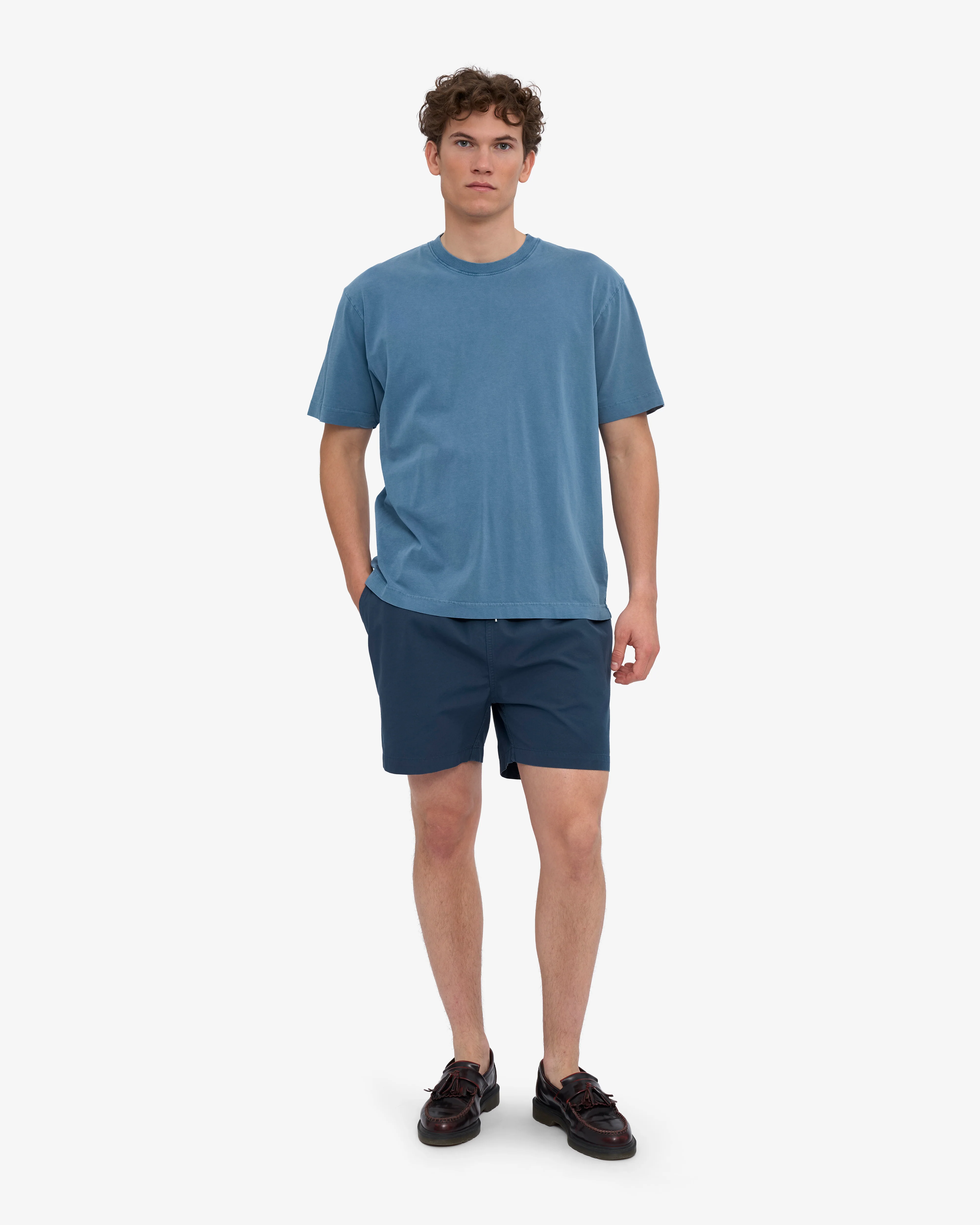Oversized Organic T-Shirt - Faded Indigo - Image 5