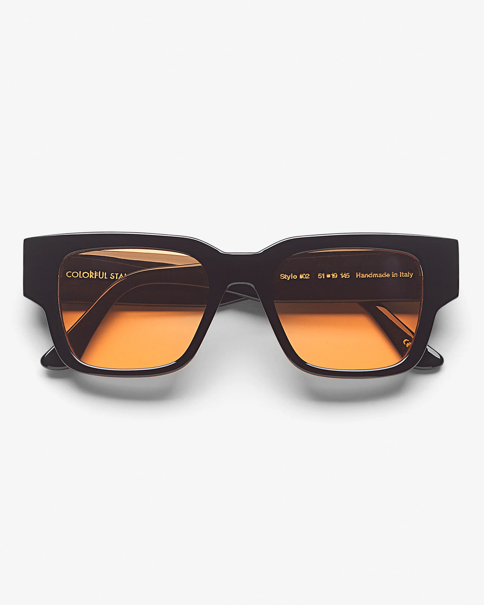 Sunglass 02 - Deep Black Solid - Orange - Image 6