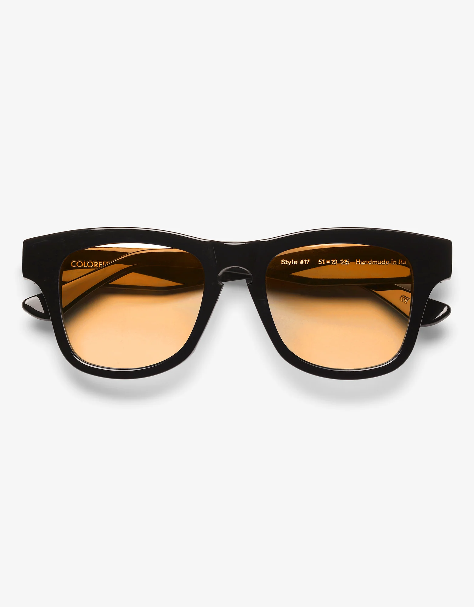 Sunglass 17 - Deep Black Solid - Orange - Image 6