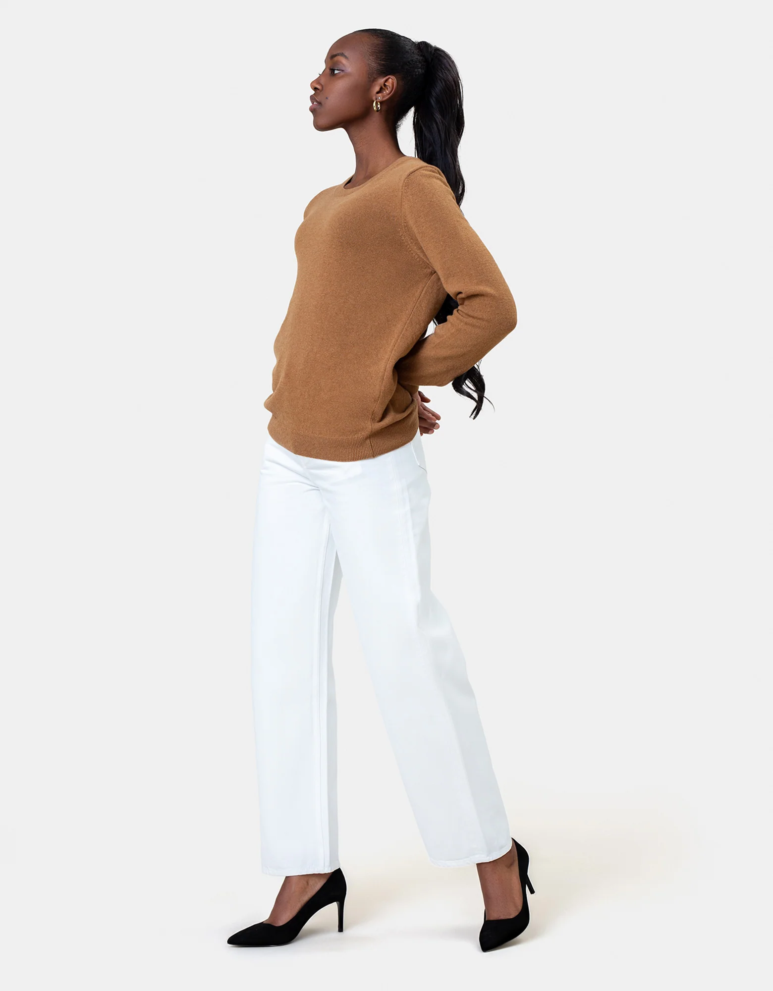 Women Classic Merino Wool Crew - Dusty Olive - Image 3