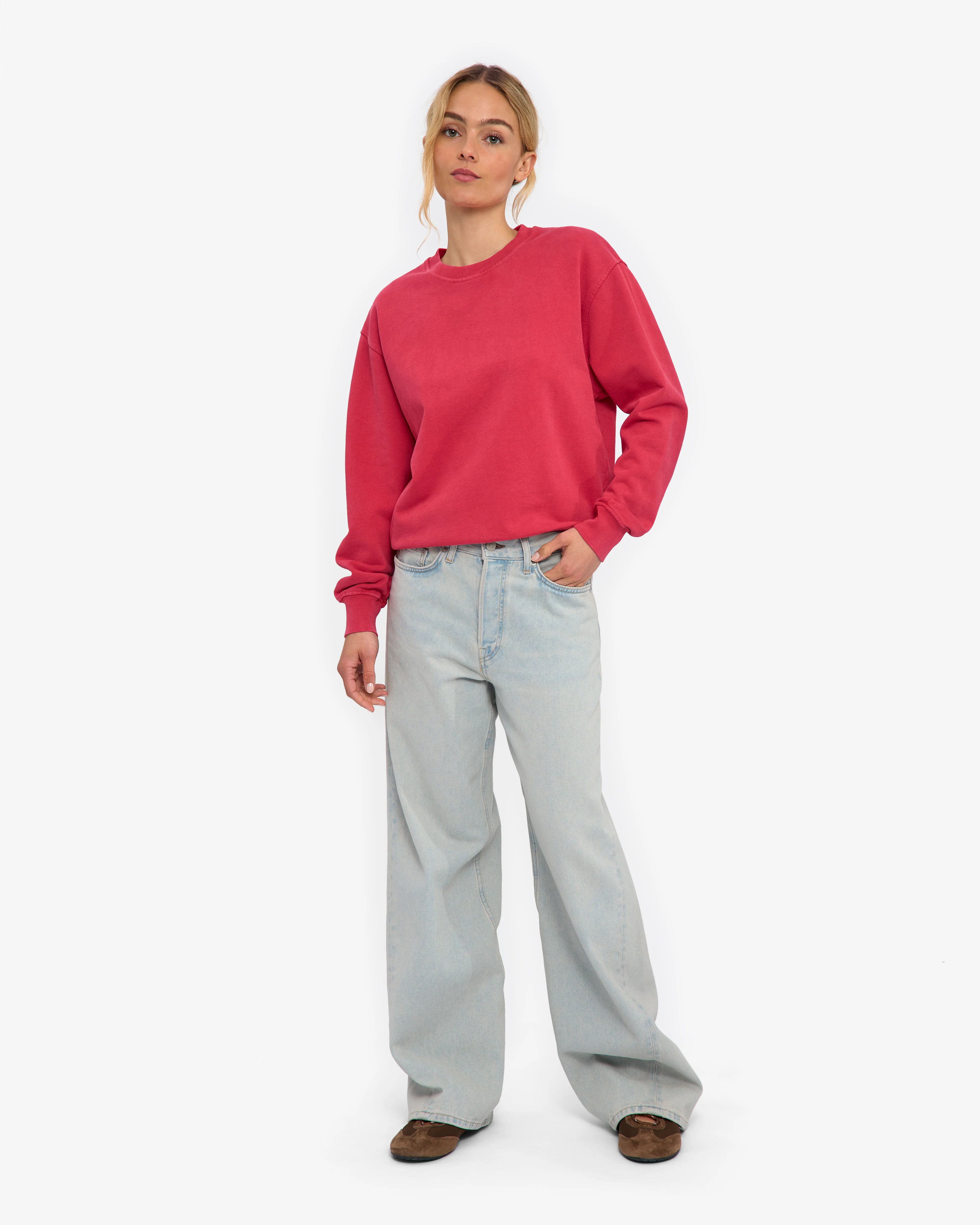 Women Classic Organic Crew - Faded Red - Image 5
