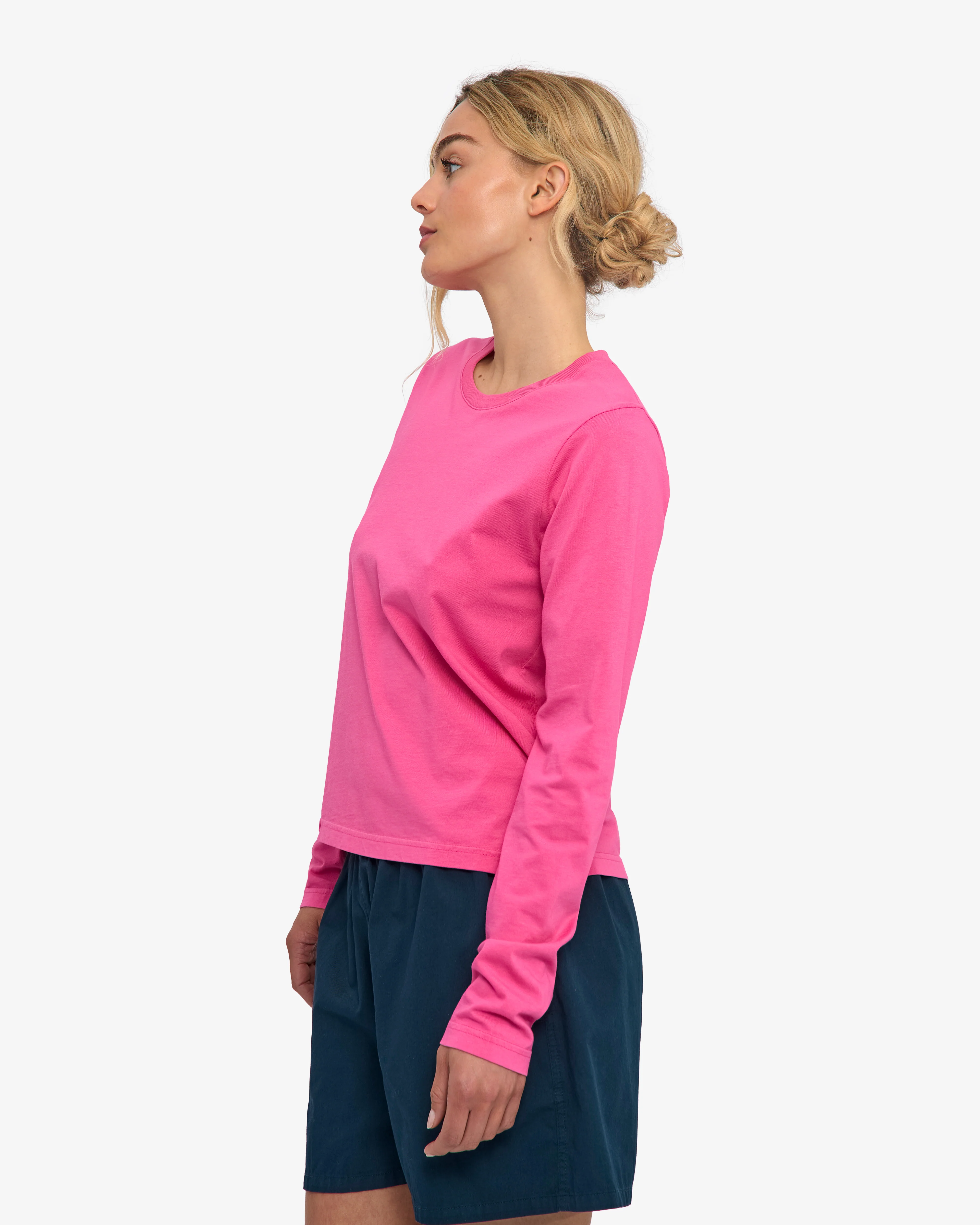 Women Organic LS T-Shirt - Bubblegum Pink - Image 3