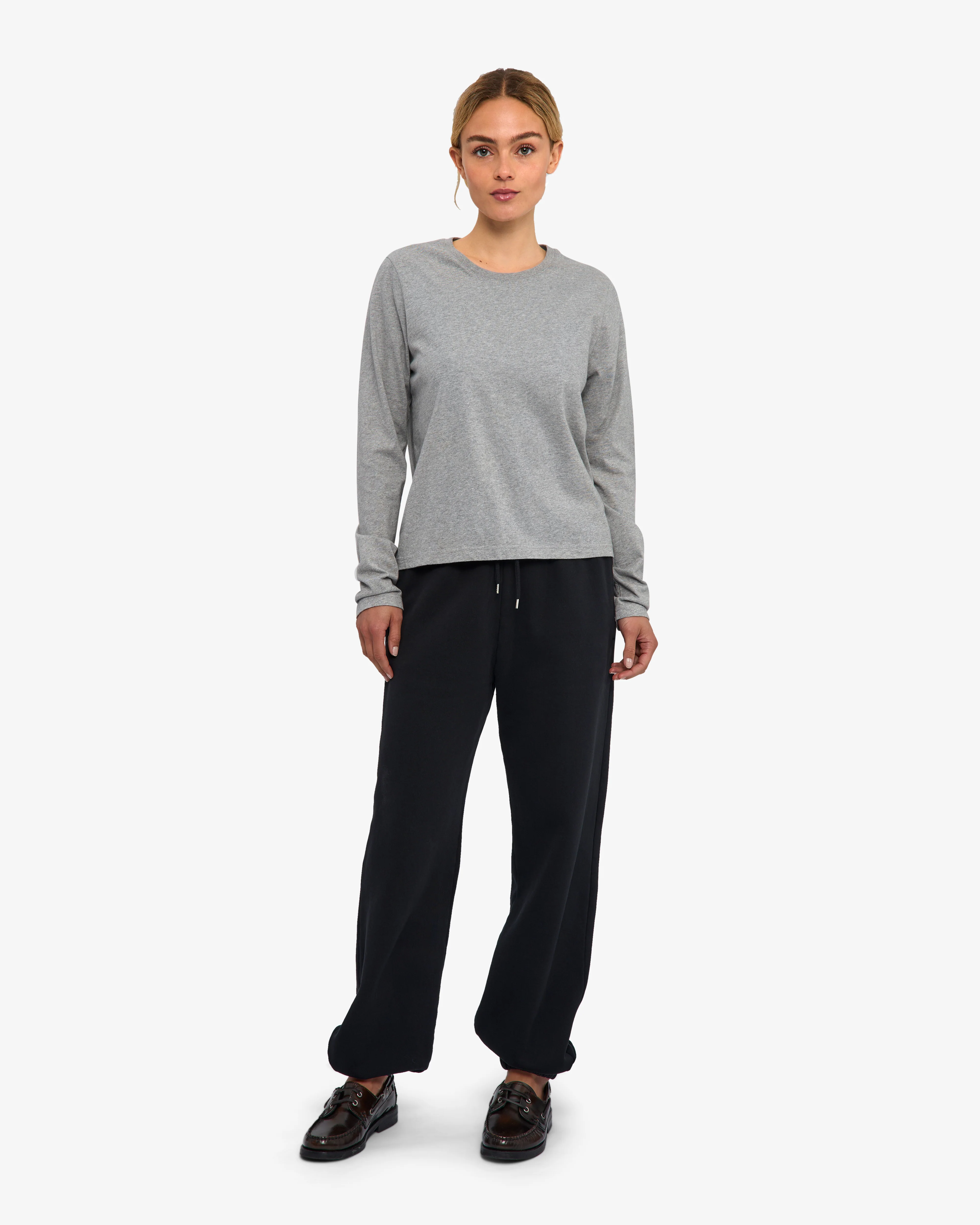 Women Organic LS T-Shirt - Heather Grey - Image 5