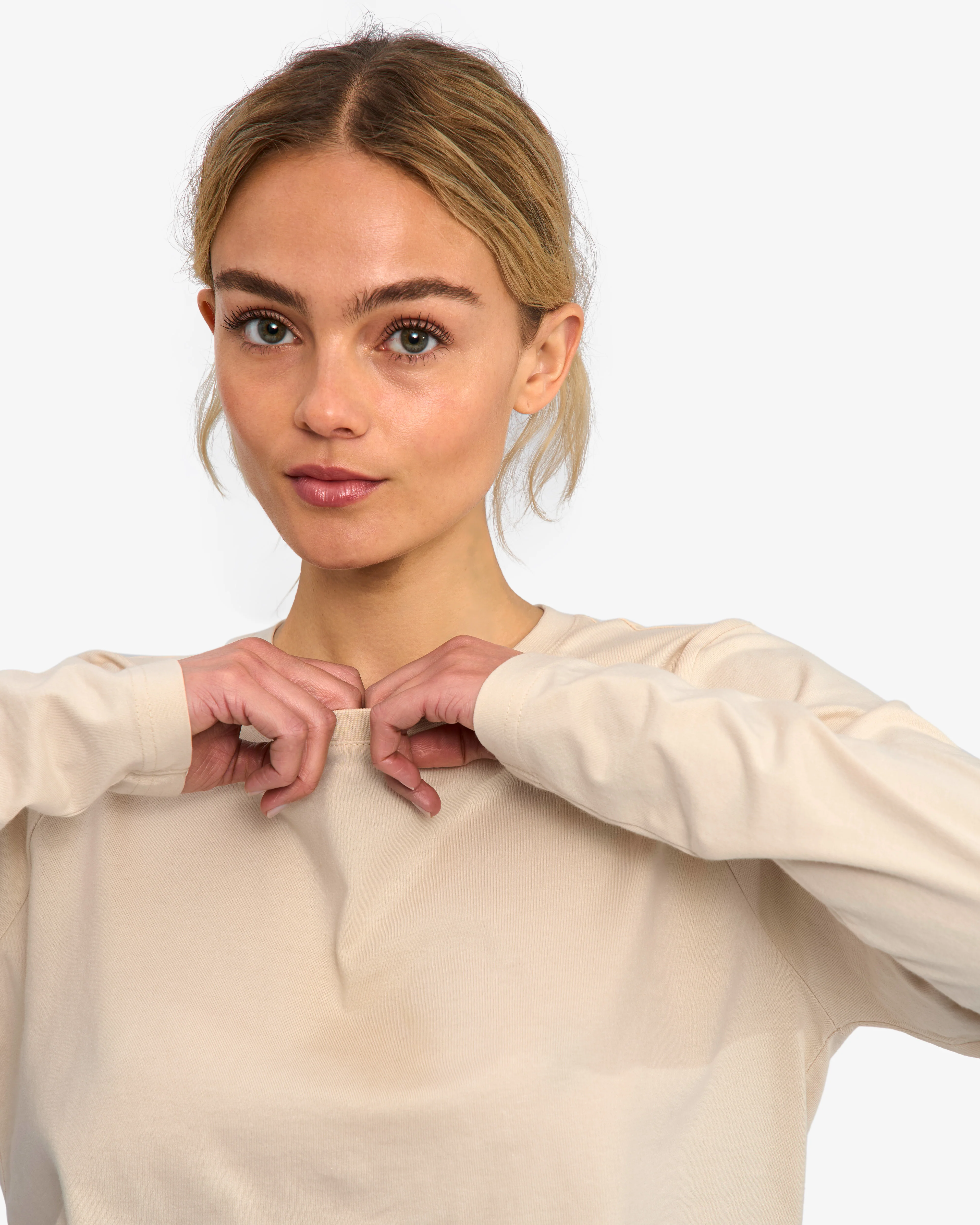 Women Organic LS T-Shirt - Ivory White - Image 6