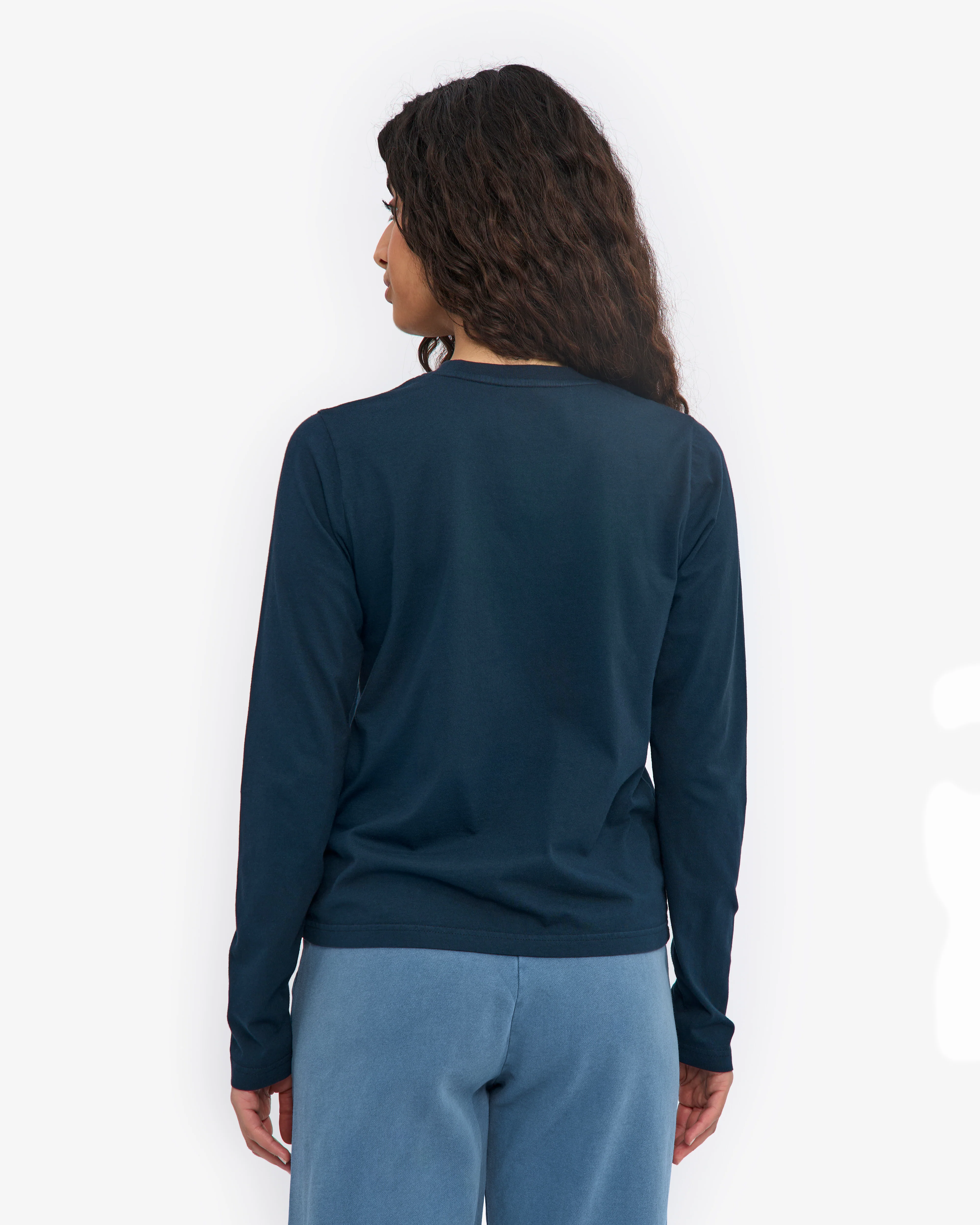 Women Organic LS T-Shirt - Navy Blue - Image 4
