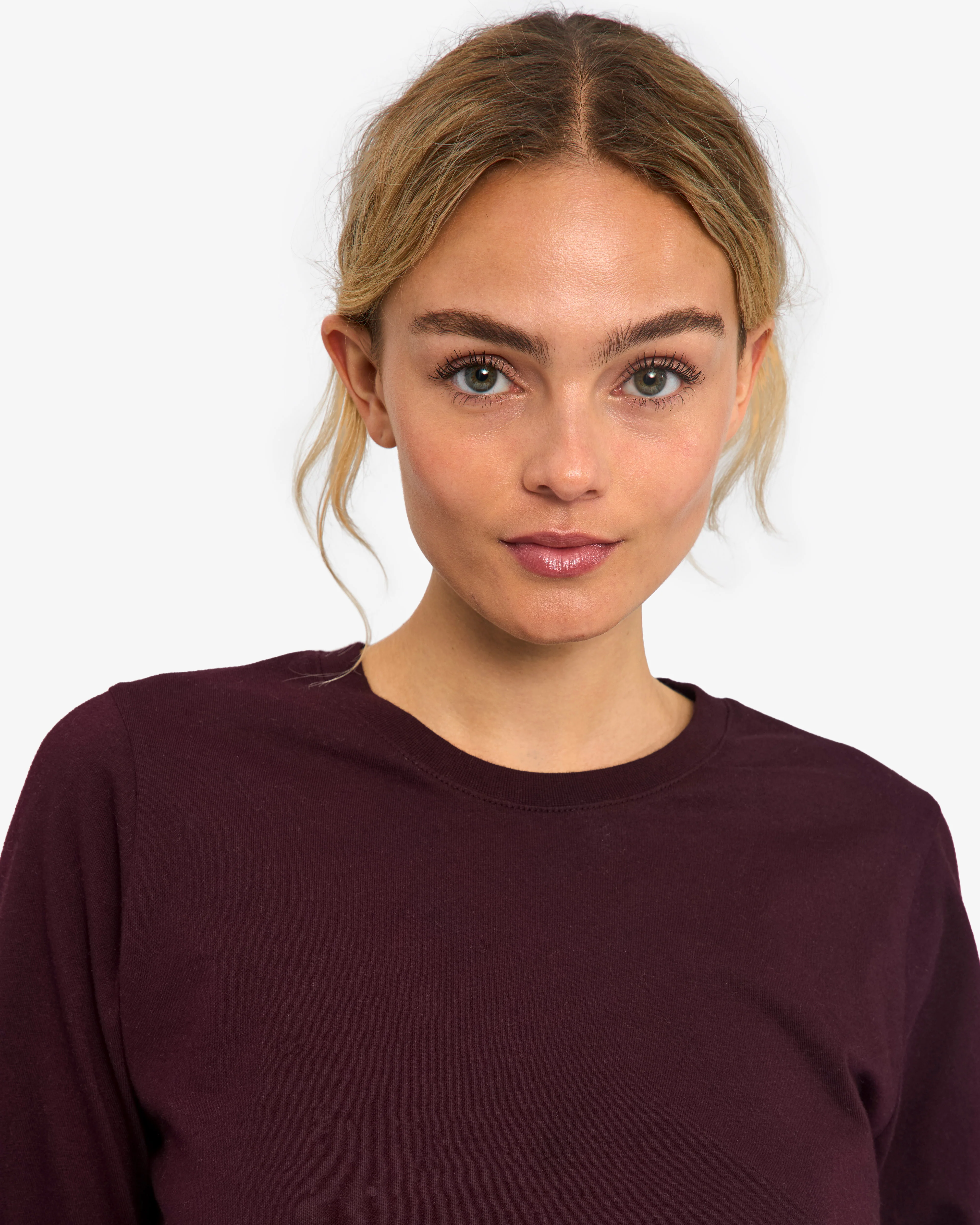 Women Organic LS T-Shirt - Oxblood Red - Image 6