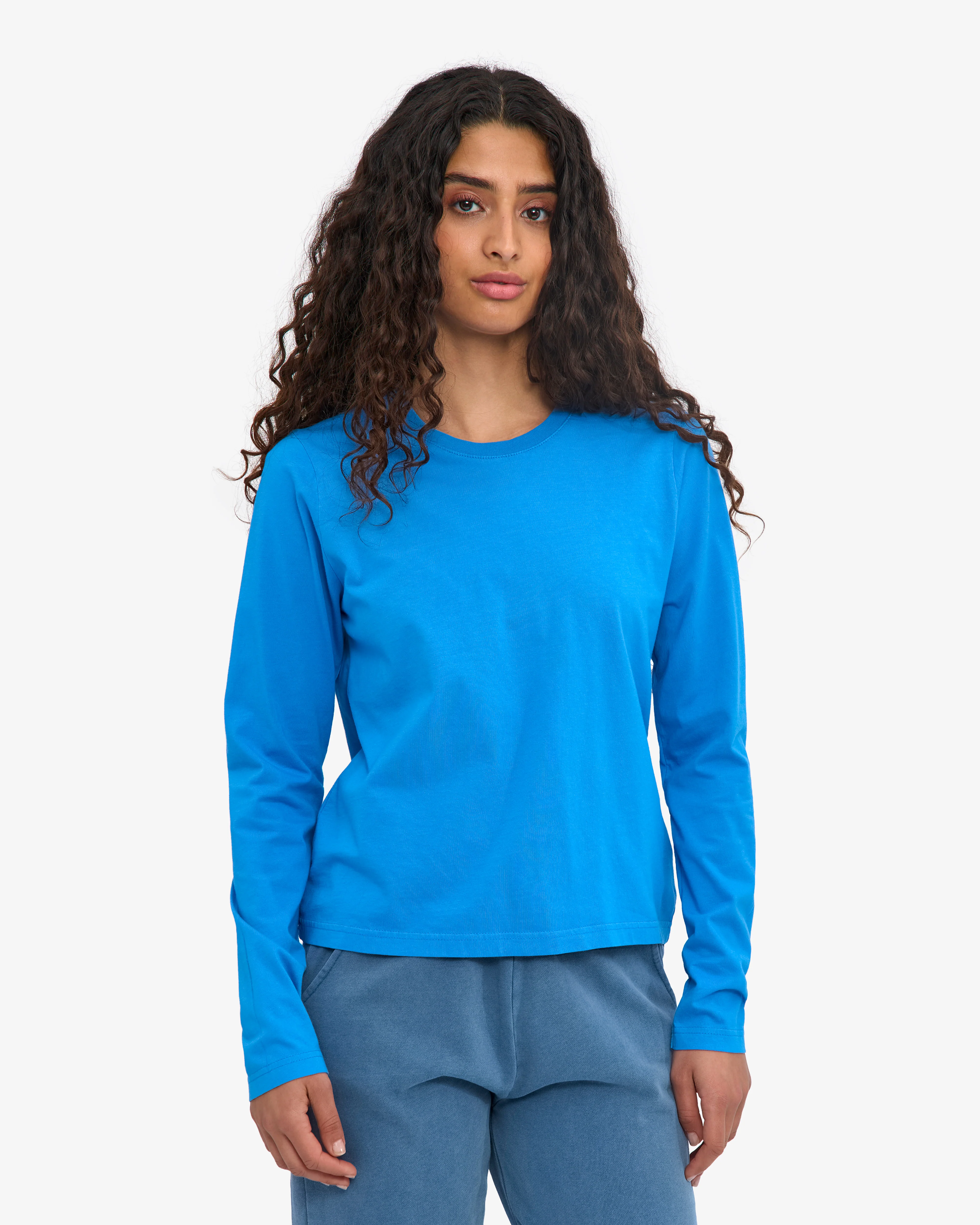 Women Organic LS T-Shirt - Pacific Blue - Image 2