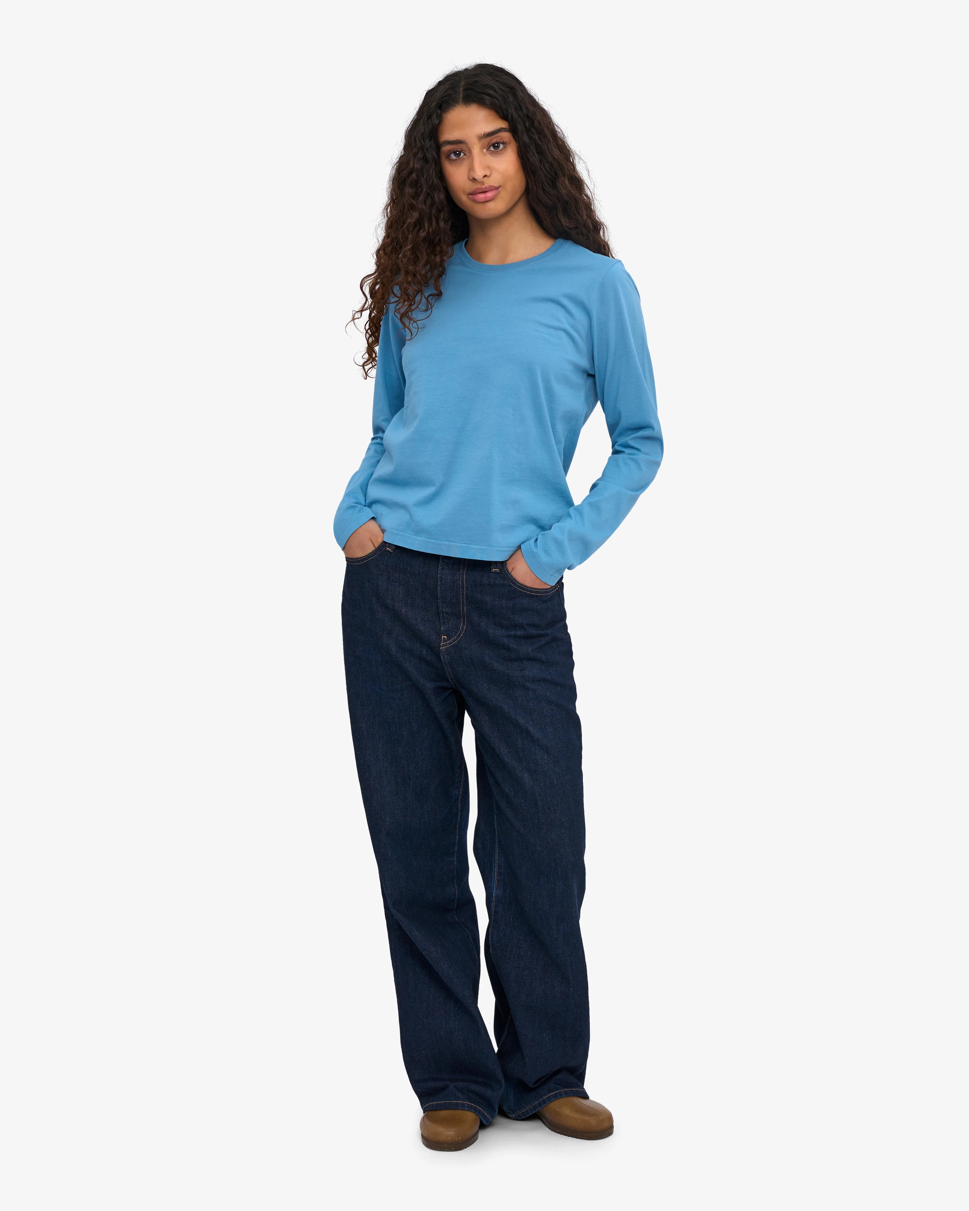 Women Organic LS T-Shirt - Seaside Blue - Image 5