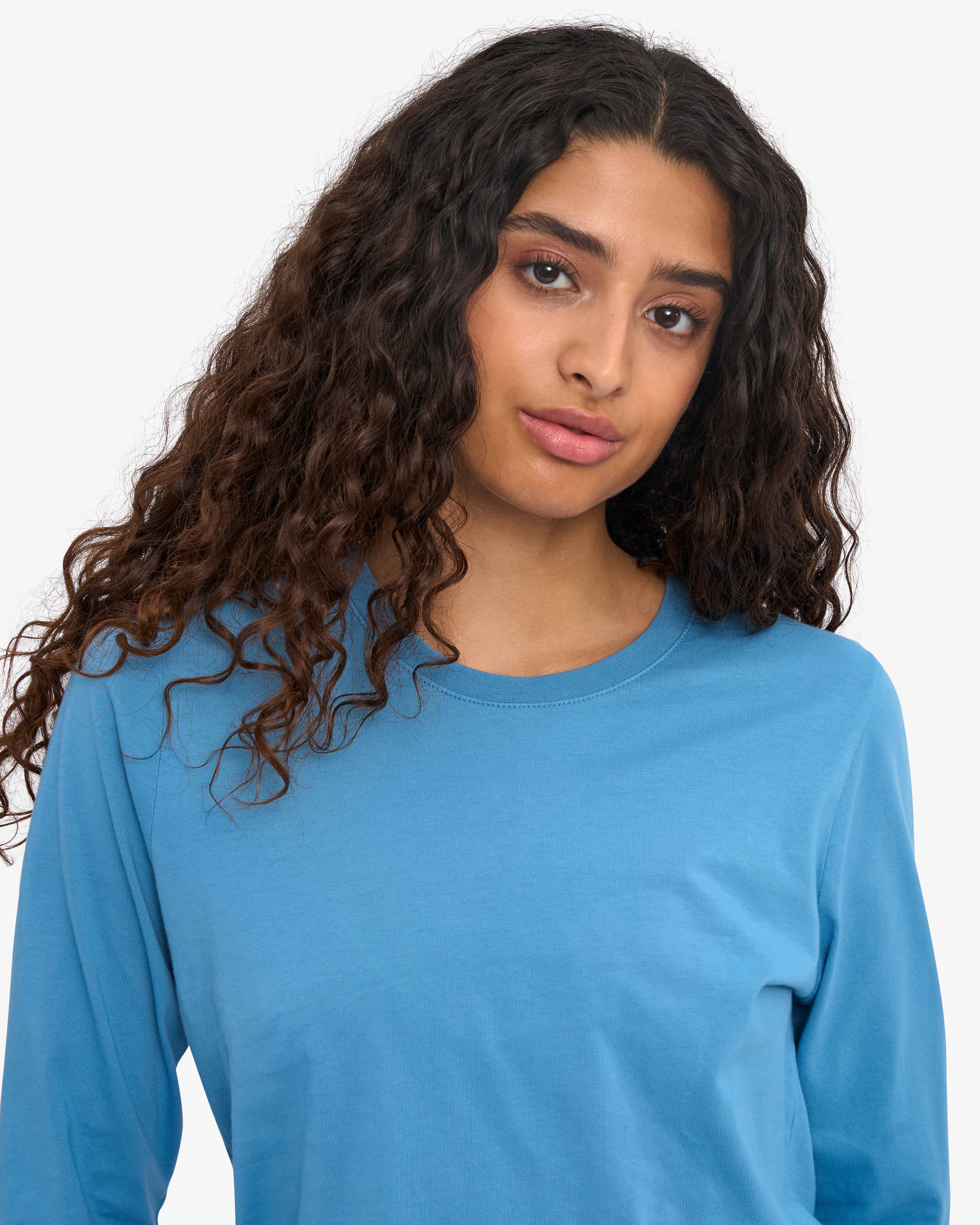 Women Organic LS T-Shirt - Seaside Blue - Image 6