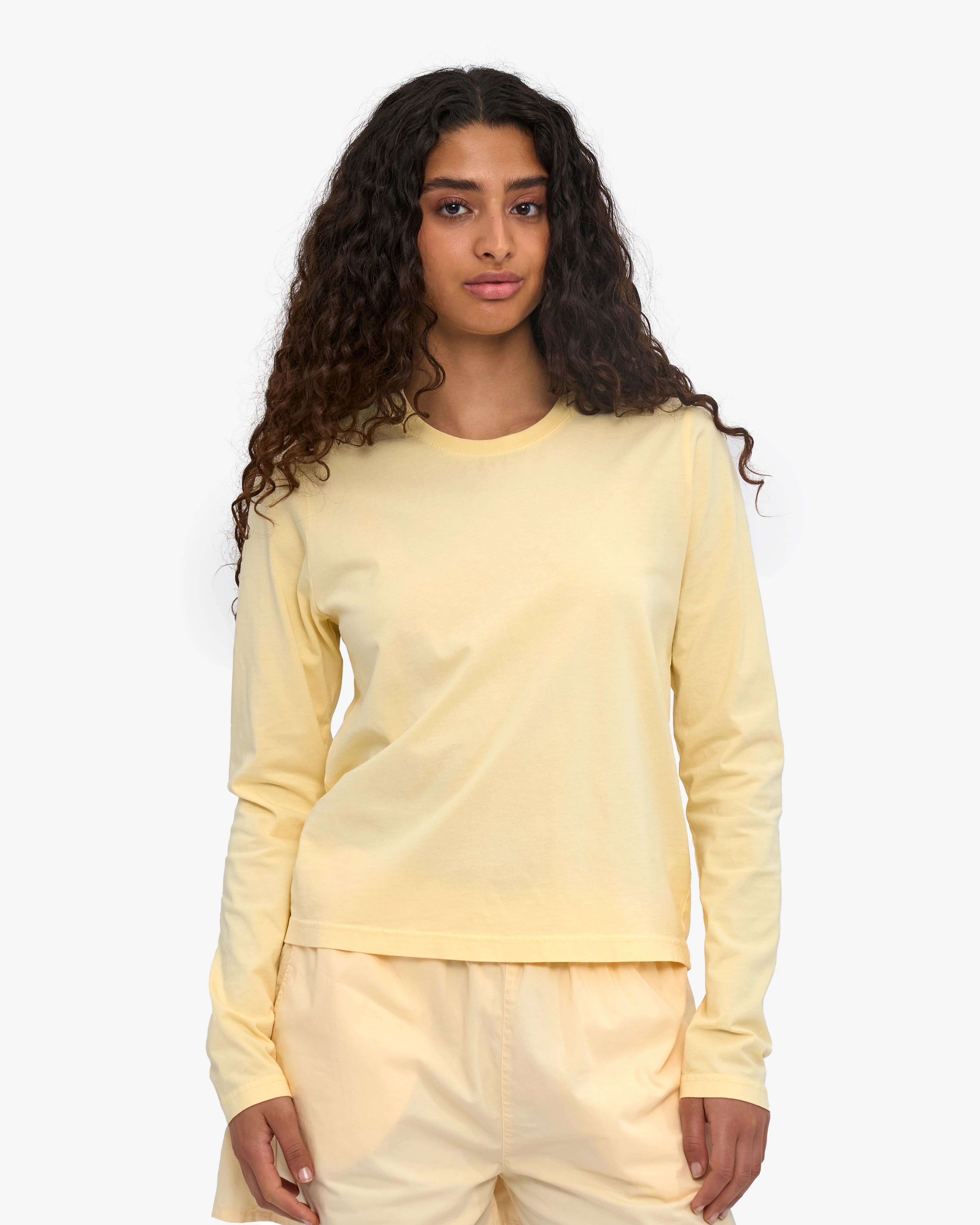 Women Organic LS T-Shirt - Soft Yellow - Image 2