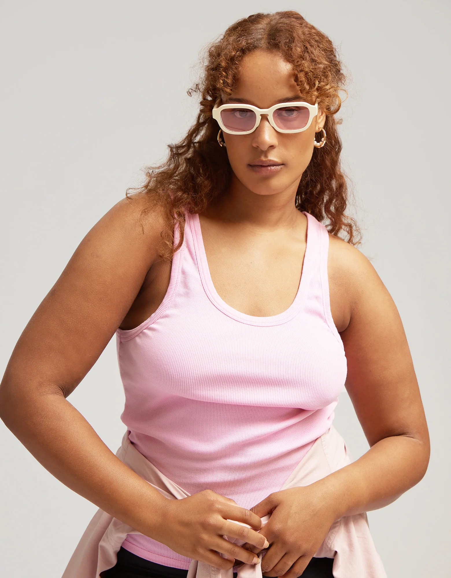 Women Organic Rib Tank Top - Lava Grey - Image 3