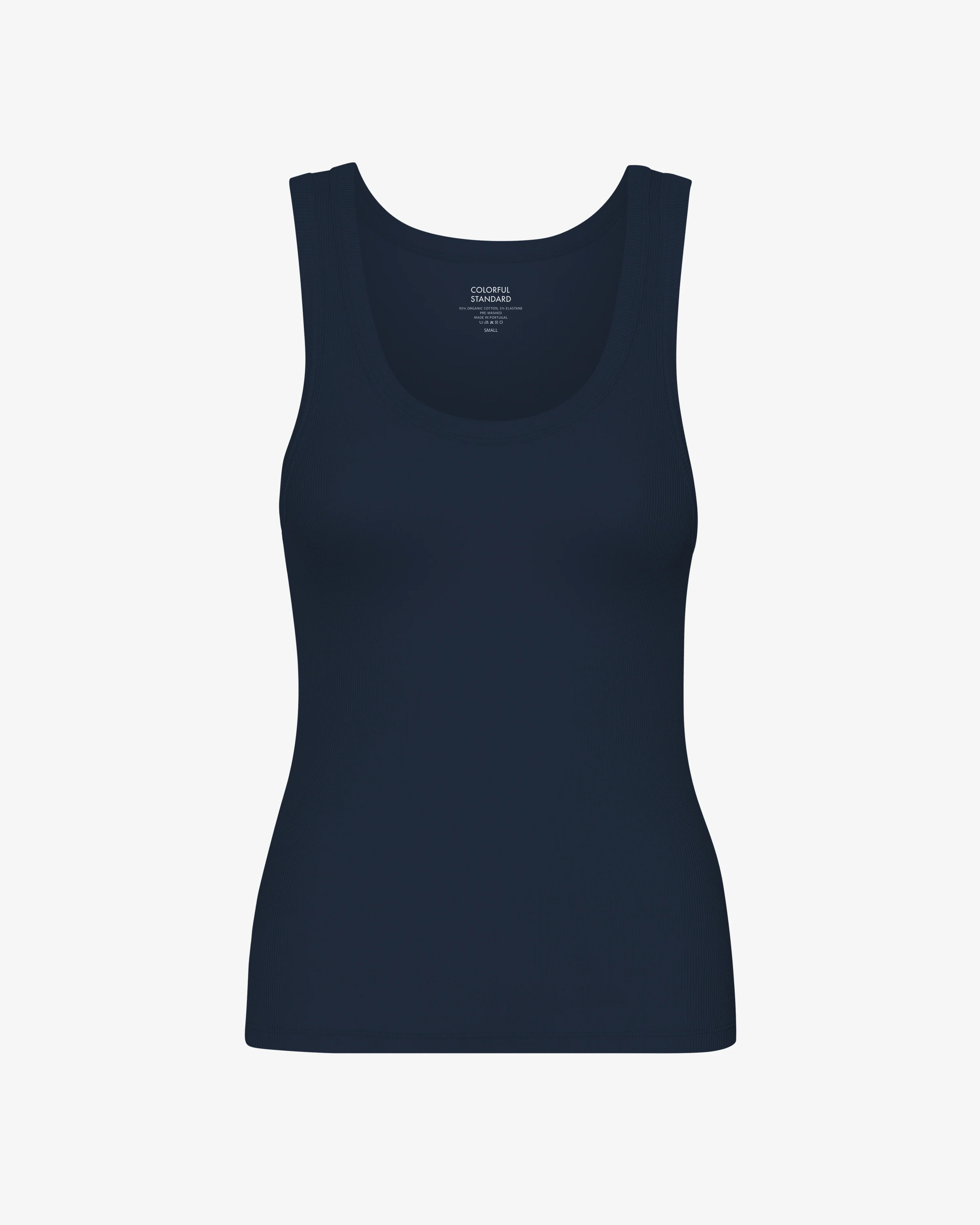 Women Organic Rib Tank Top - Navy Blue