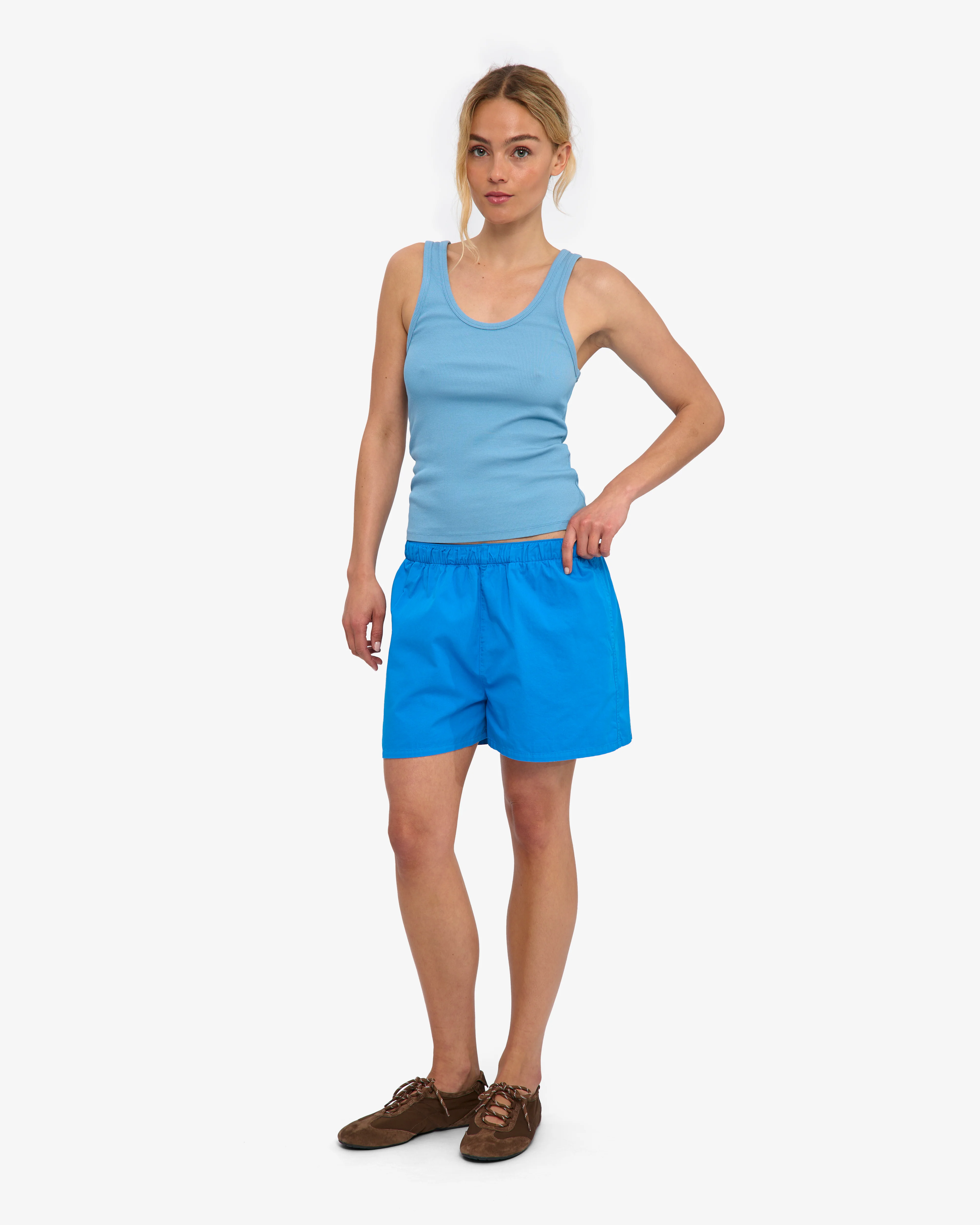 Women Organic Twill Shorts - Pacific Blue - Image 5