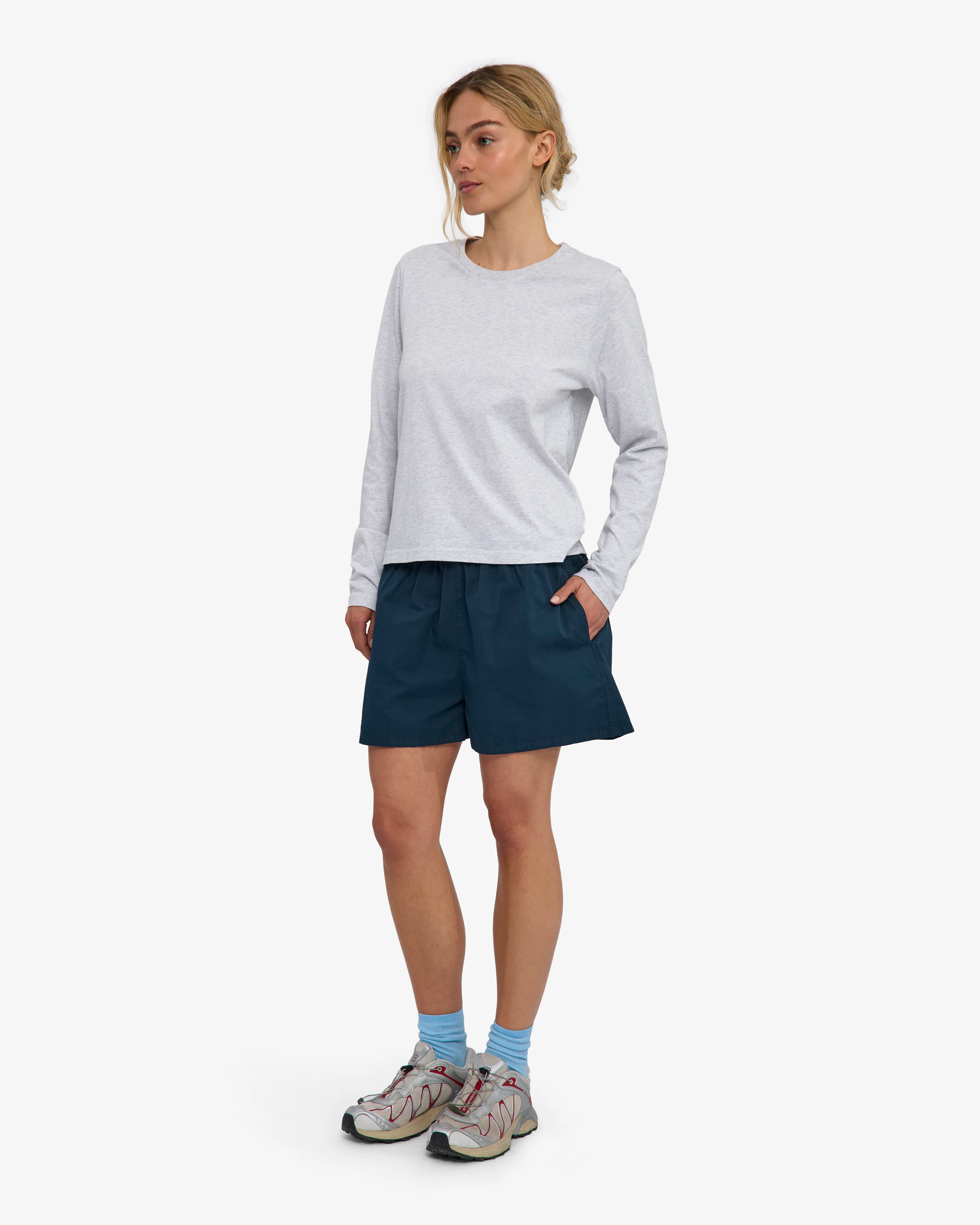 Women Organic Twill Shorts - Petrol Blue - Image 5